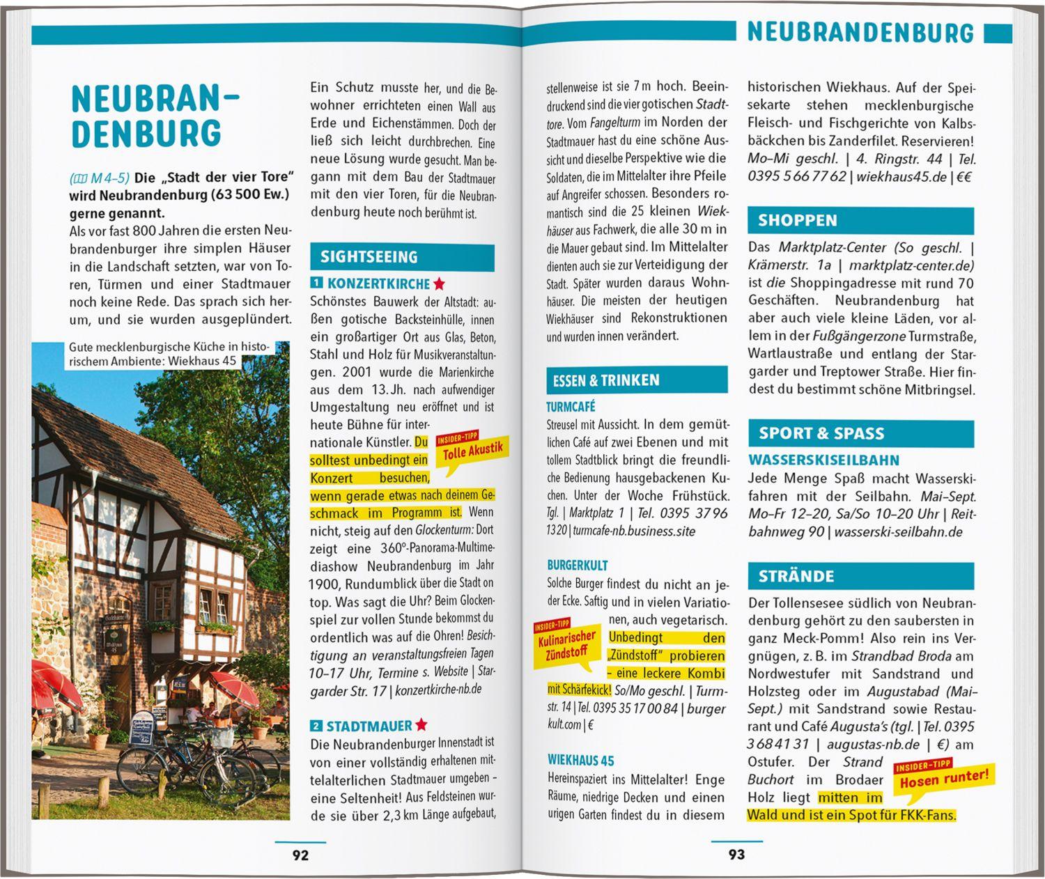 Beispielinhalt (Bild) MARCO POLO Reiseführer Mecklenburgische Seenplatte