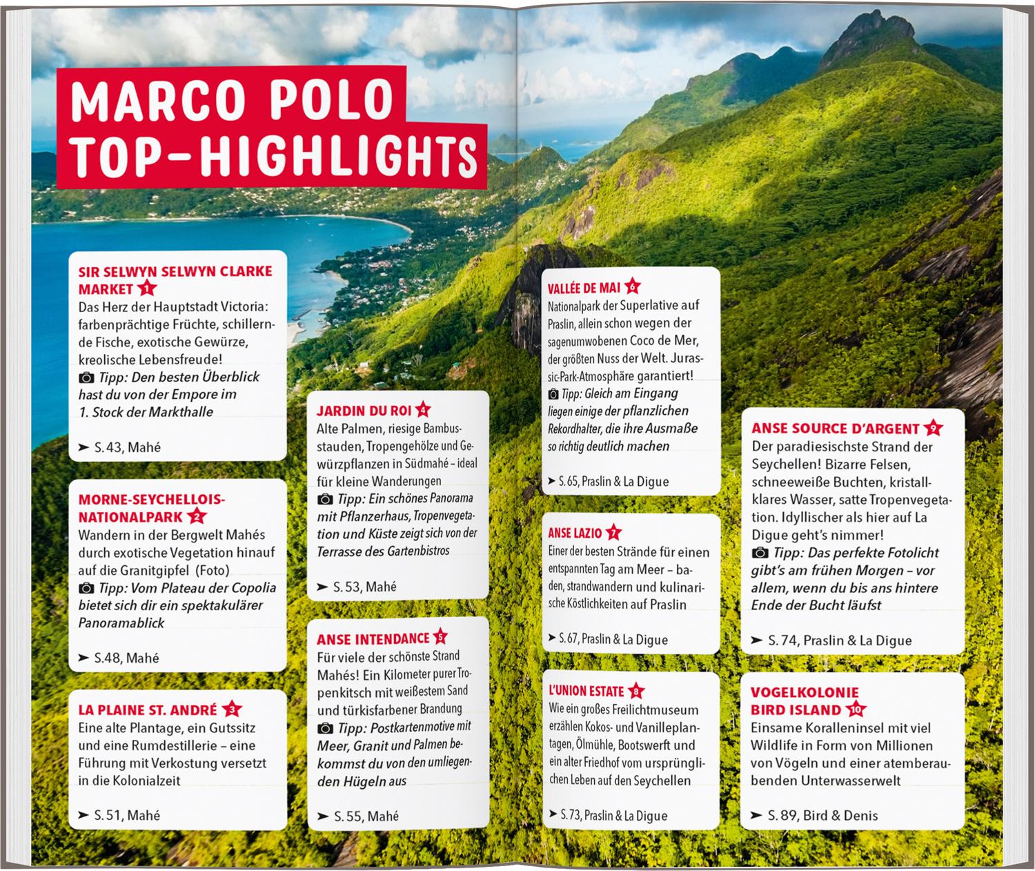 Beispielinhalt (Bild) MARCO POLO Reiseführer Seychellen
