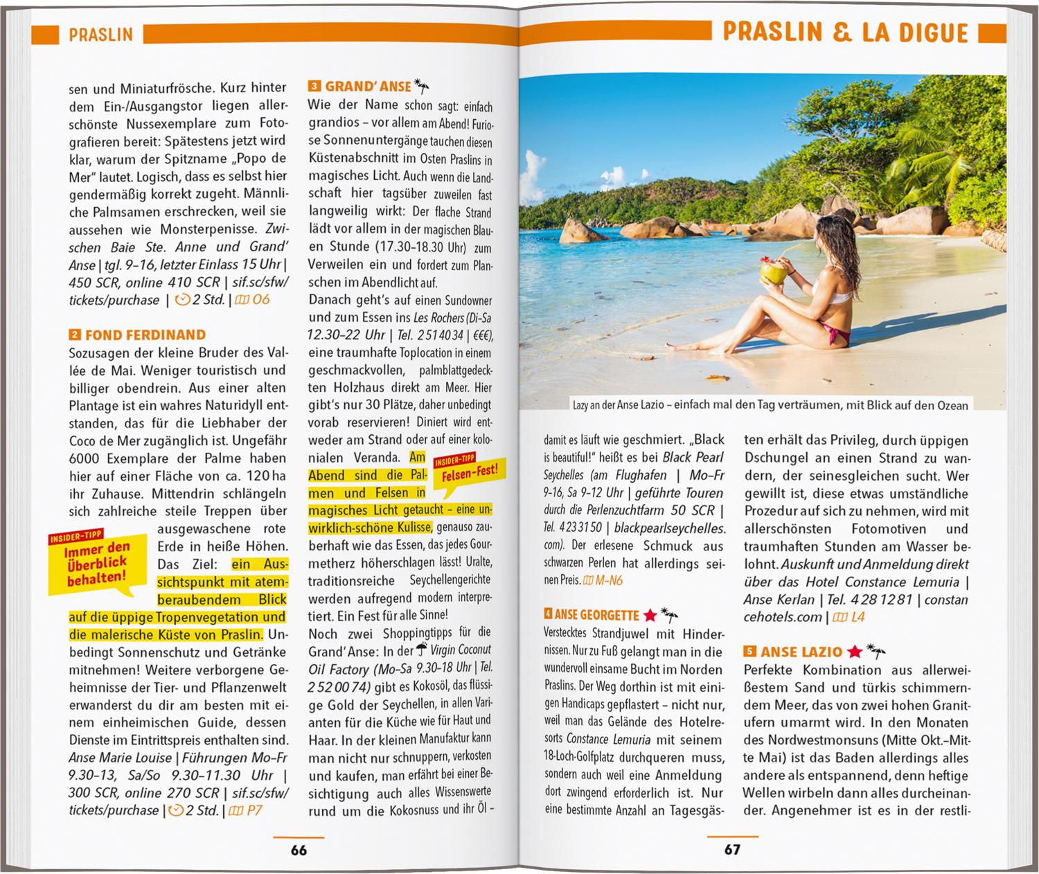 Beispielinhalt (Bild) MARCO POLO Reiseführer Seychellen