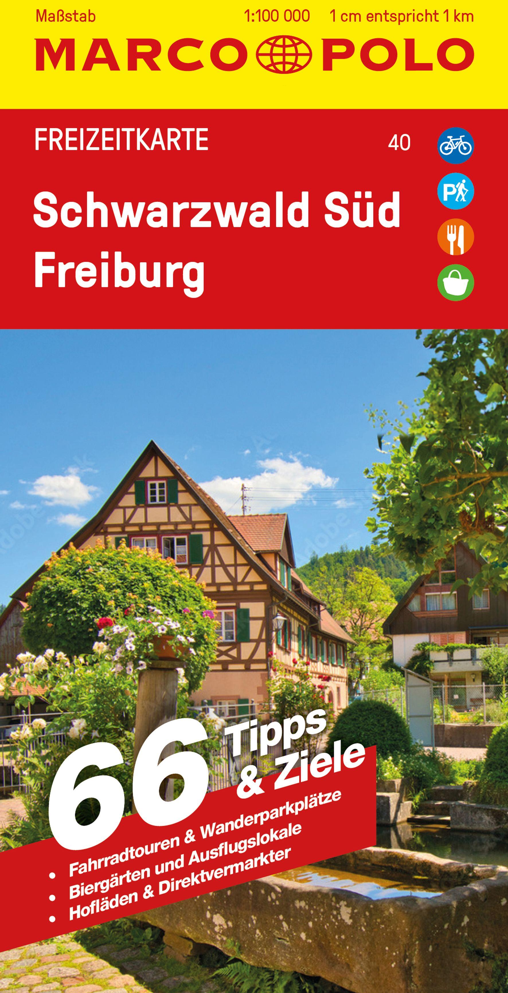 Vorderes Coverbild MARCO POLO Freizeitkarte 40 Schwarzwald Süd, Freiburg 1:100.000