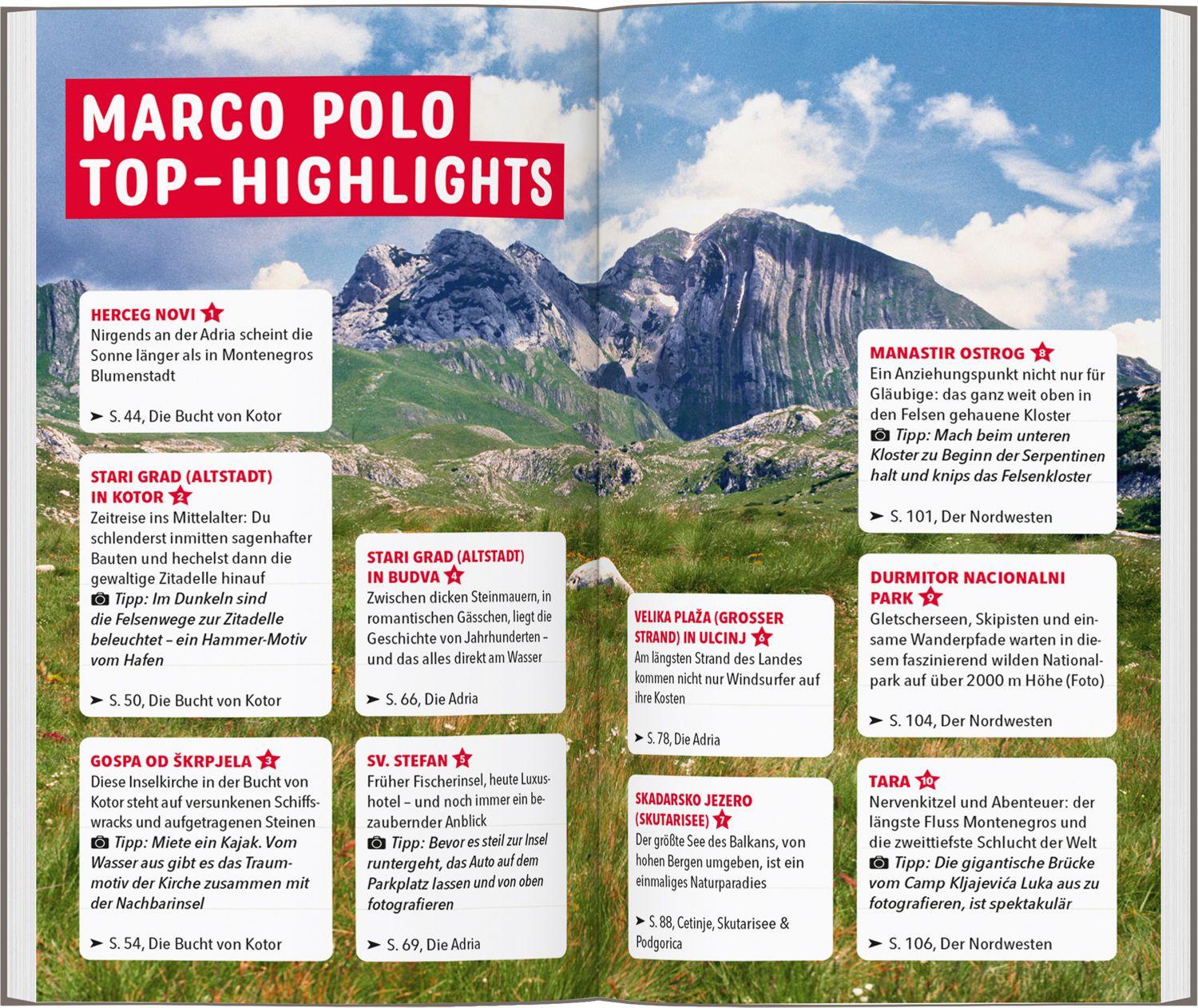 Beispielinhalt (Bild) MARCO POLO Reiseführer Montenegro