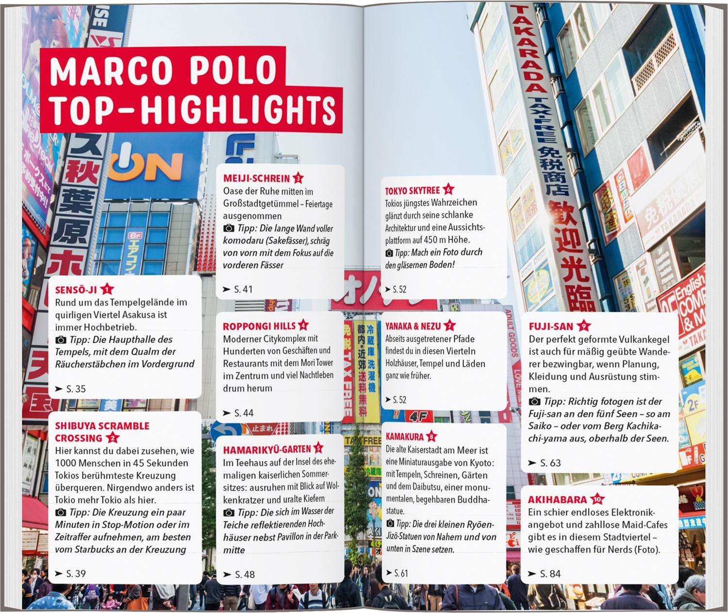 Beispielinhalt (Bild) MARCO POLO Reiseführer Tokio