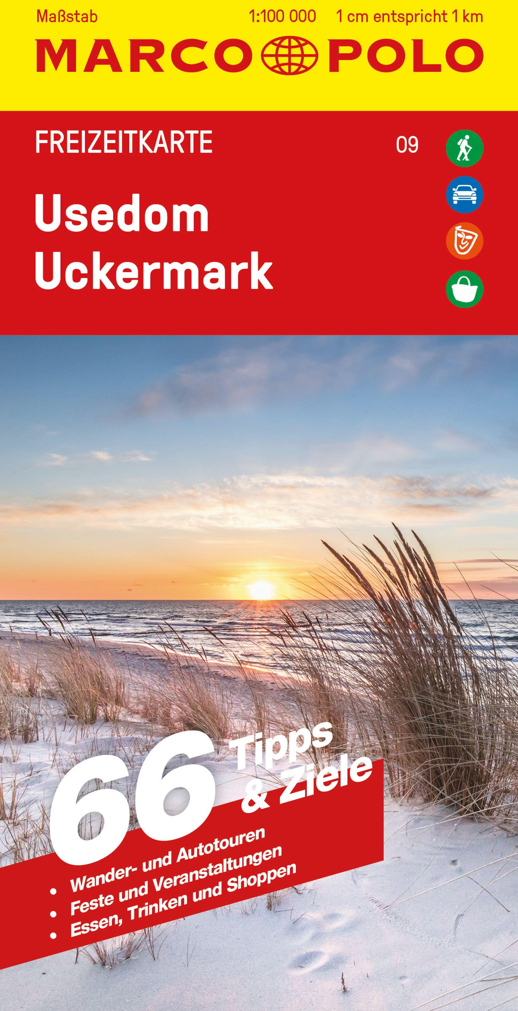 Vorderes Coverbild MARCO POLO Freizeitkarte 9 Usedom, Uckermark 1:100.000