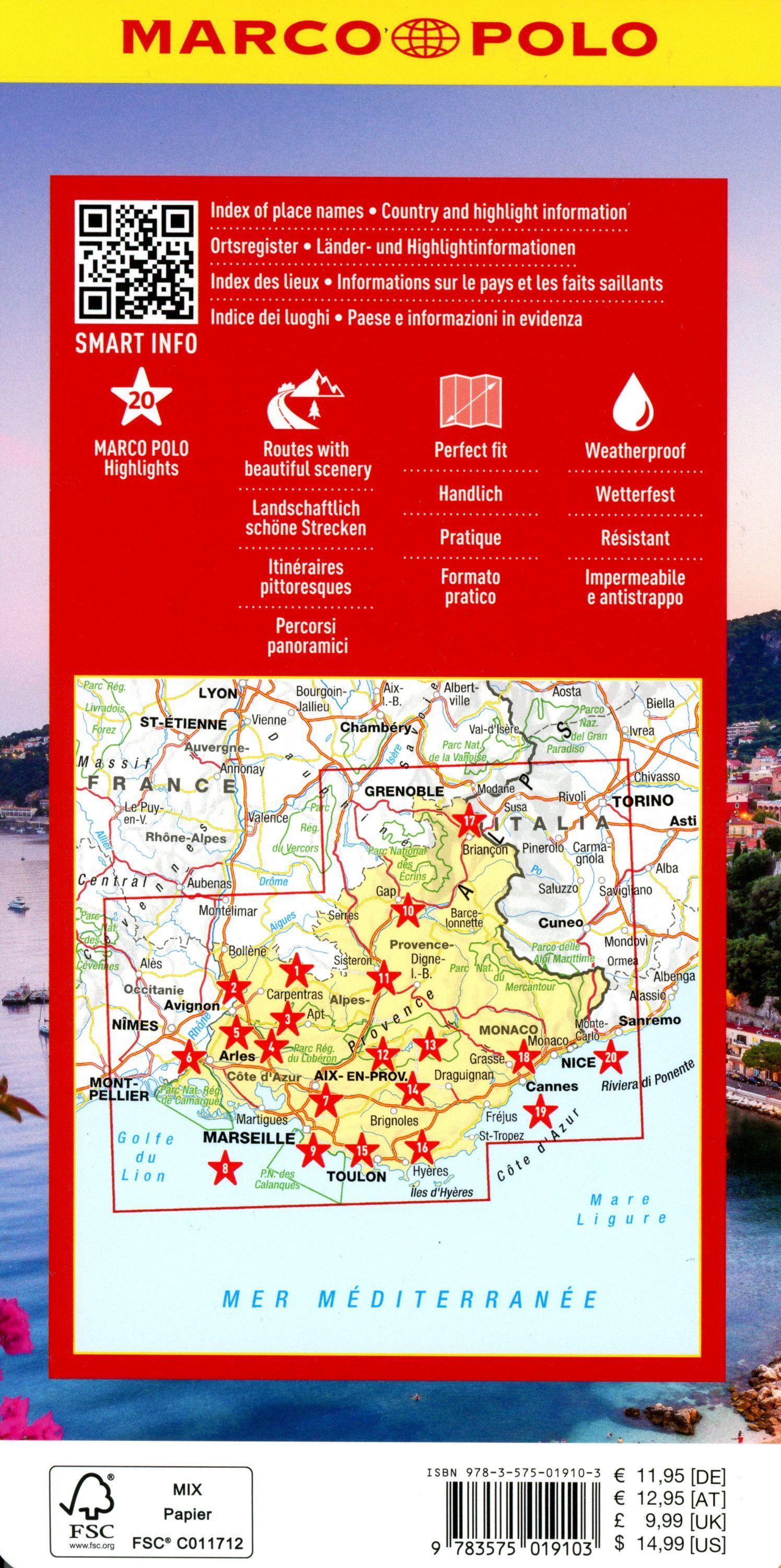 Beispielinhalt (Bild) Provence Alps Cote D'Azur Marco Polo Map