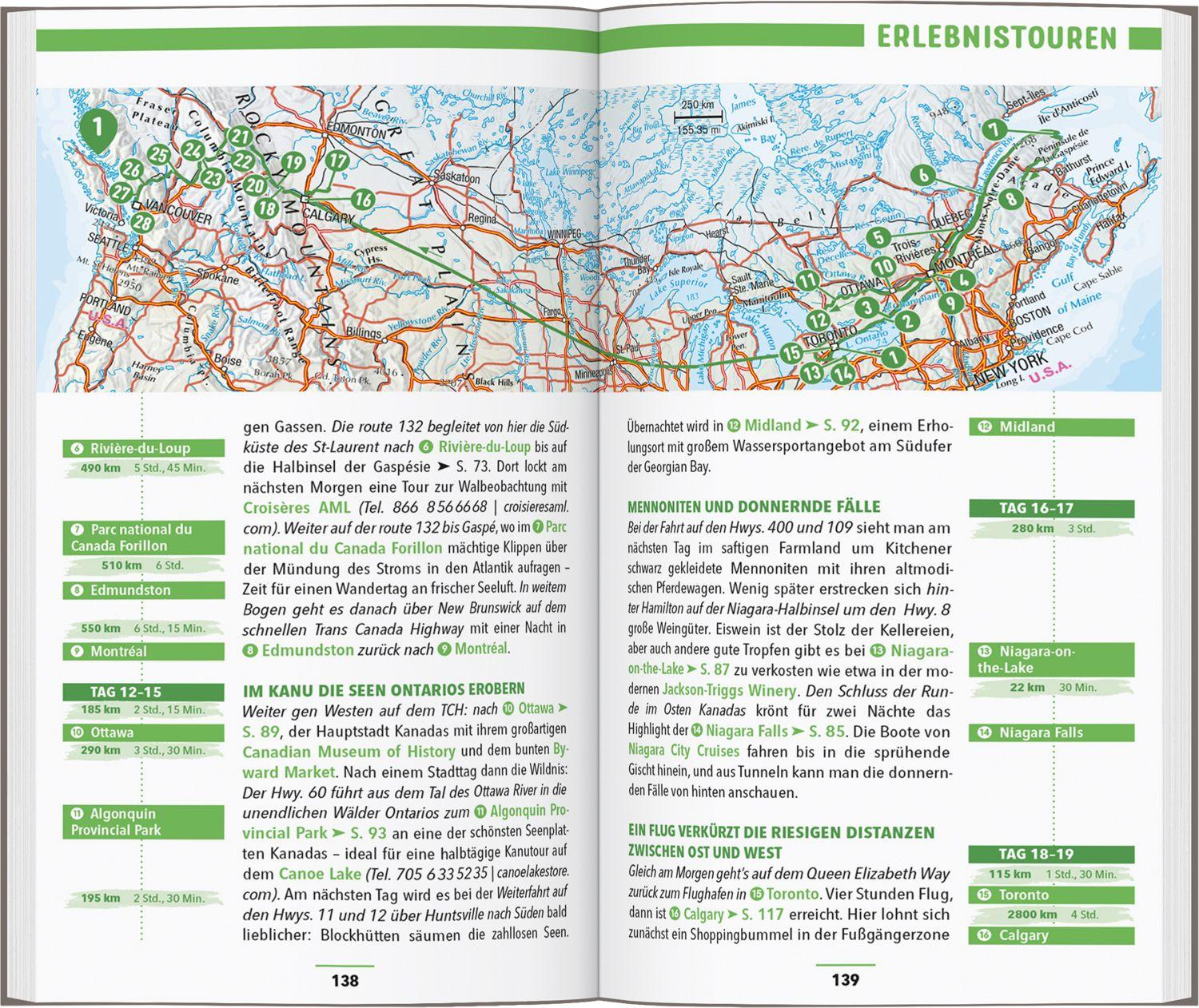 Beispielinhalt (Bild) MARCO POLO Reiseführer Kanada