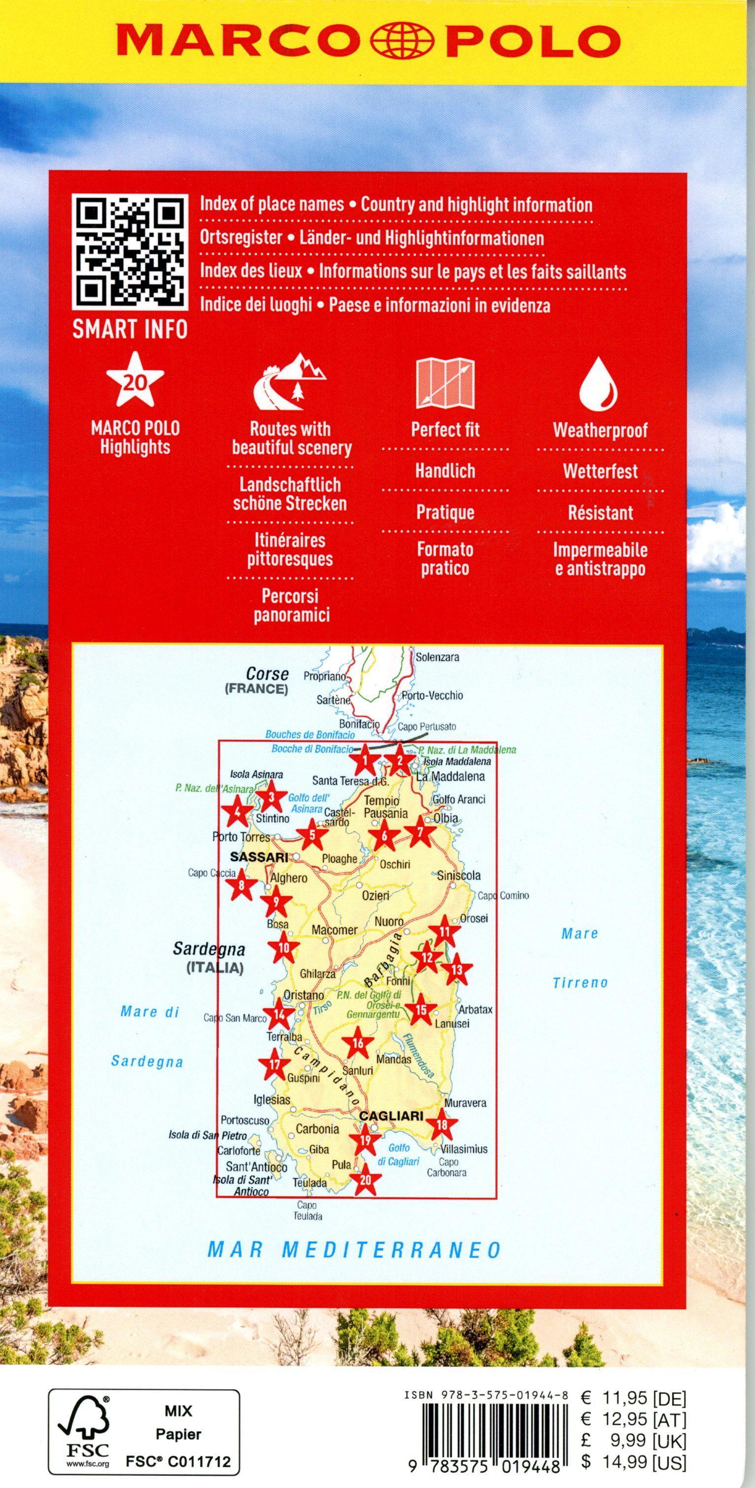 Beispielinhalt (Bild) MARCO POLO Reisekarte Italien 15 Sardinien 1:200.000