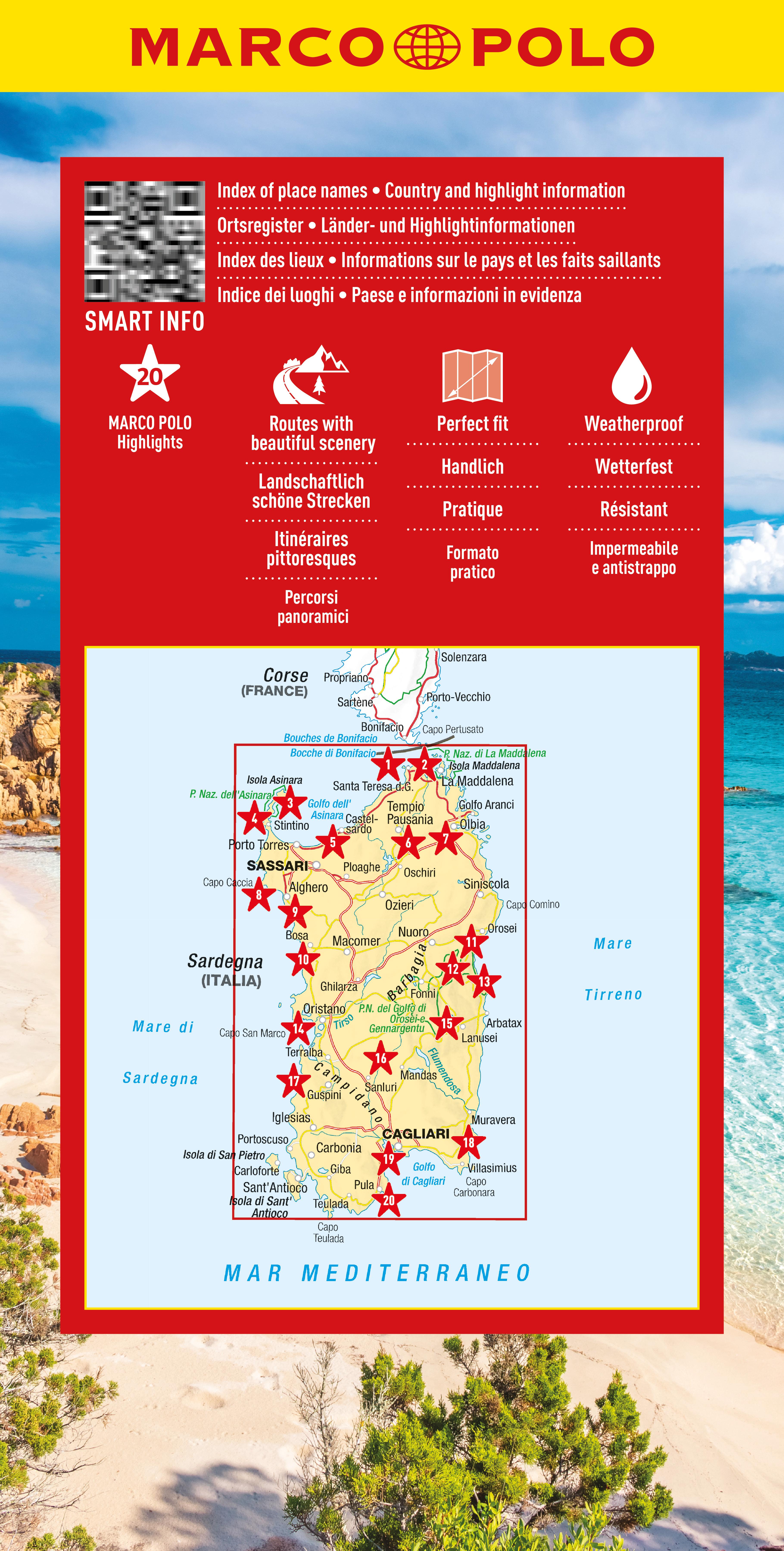 Rückseitencover MARCO POLO Reisekarte Italien 15 Sardinien 1:200.000