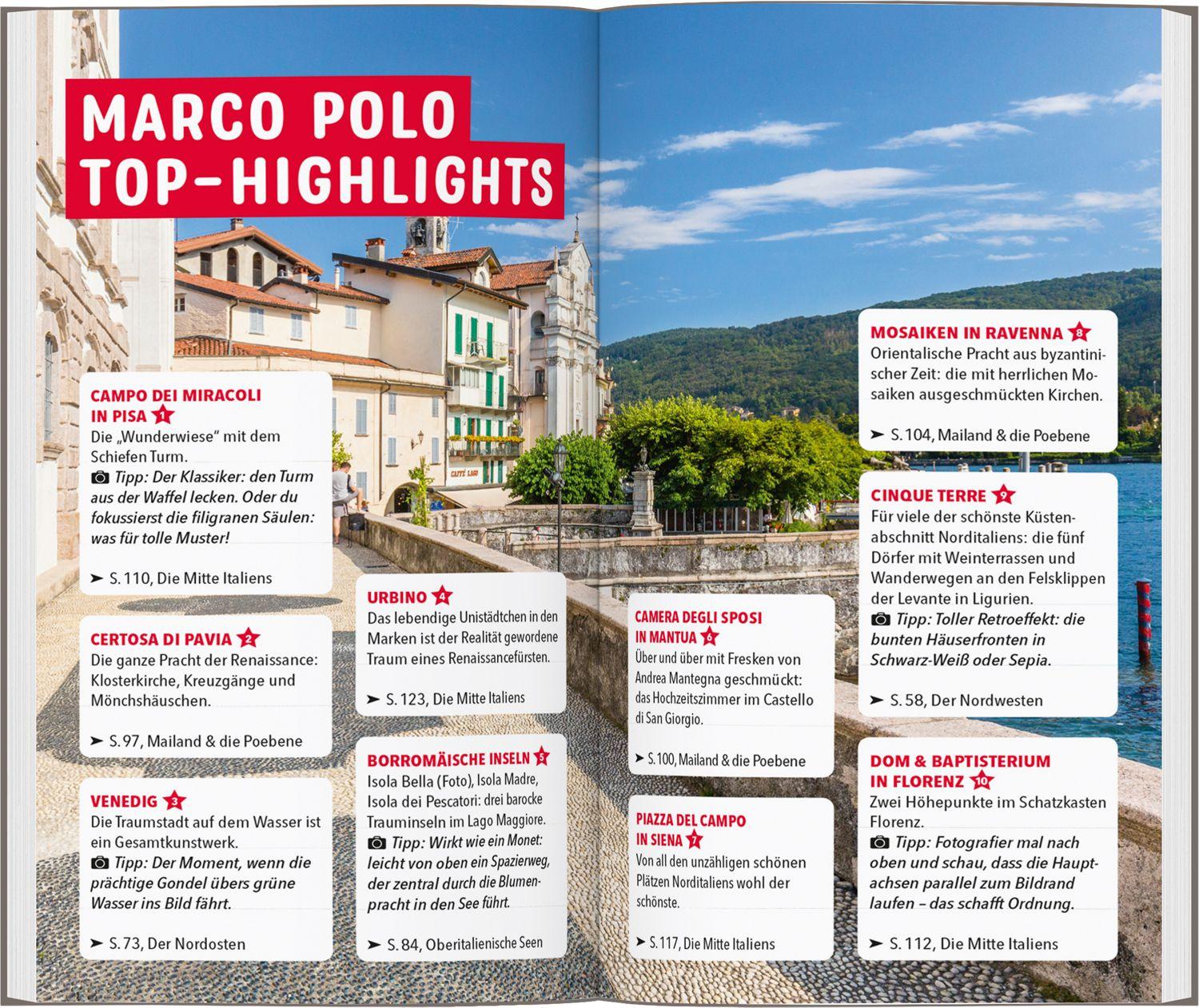 Beispielinhalt (Bild) MARCO POLO Reiseführer Italien Nord