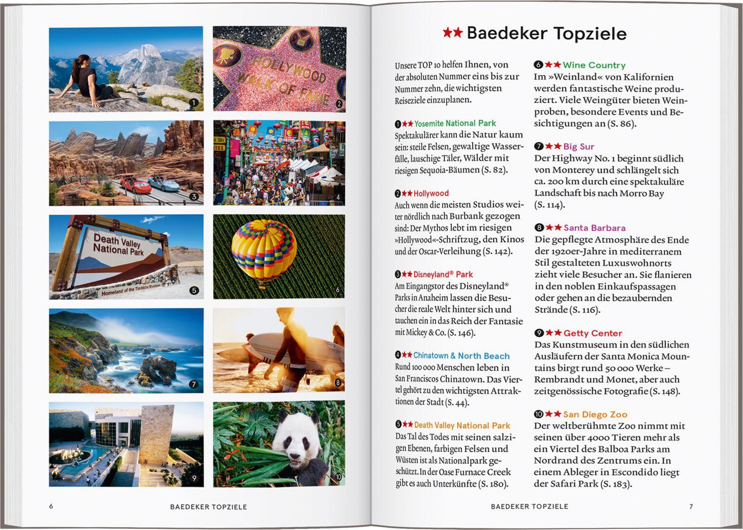 Beispielinhalt (Bild) Baedeker SMART Reiseführer Kalifornien