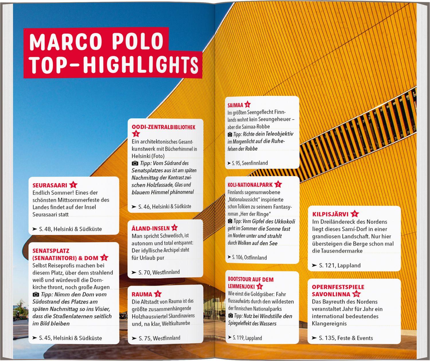 Beispielinhalt (Bild) MARCO POLO Reiseführer Finnland