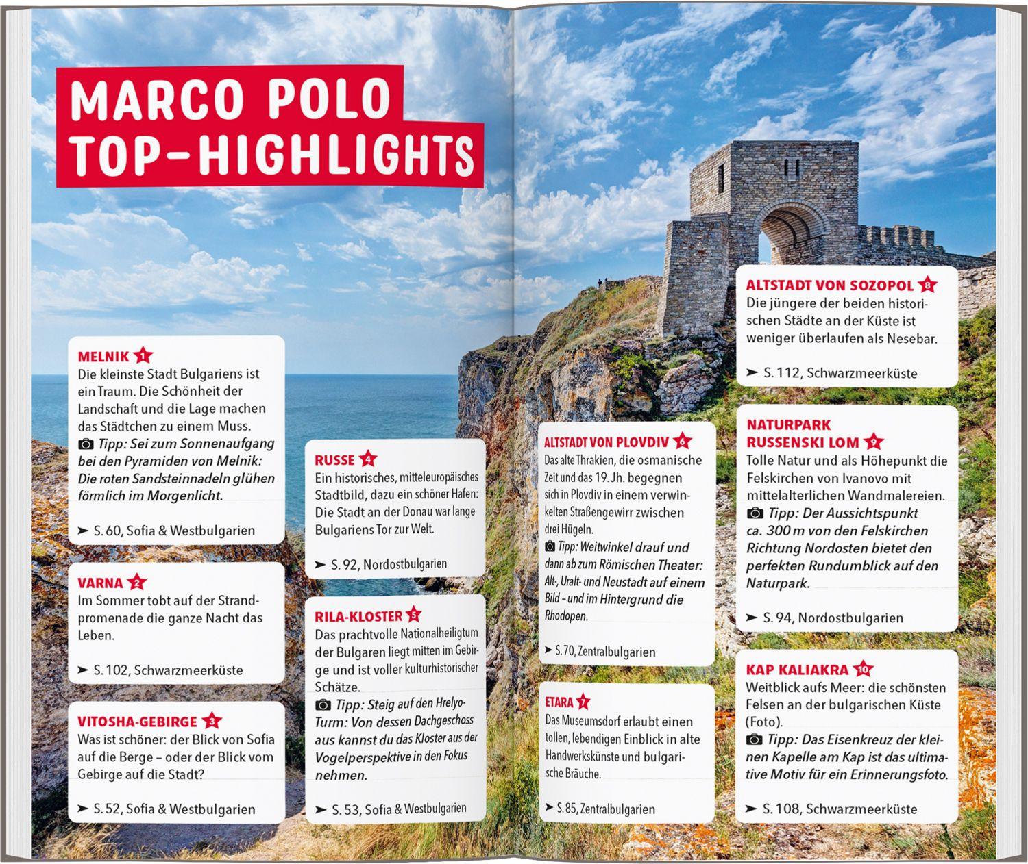 Beispielinhalt (Bild) MARCO POLO Reiseführer Bulgarien