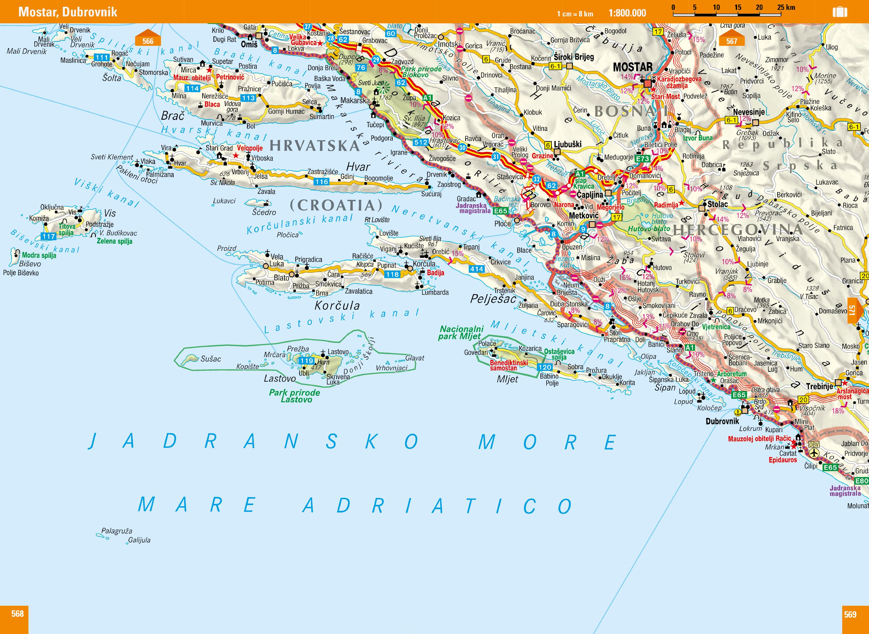 Beispielinhalt (Bild) Stefan Loose Reiseführer Balkan, Die Adria-Route. Slowenien, Kroatien, Bosnien und Herzegowina, Montenegro, Albanien
