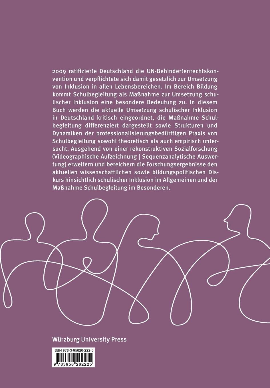 Rückseitencover Schulbegleitung als Maßnahme zur Umsetzung schulischer Inklusion