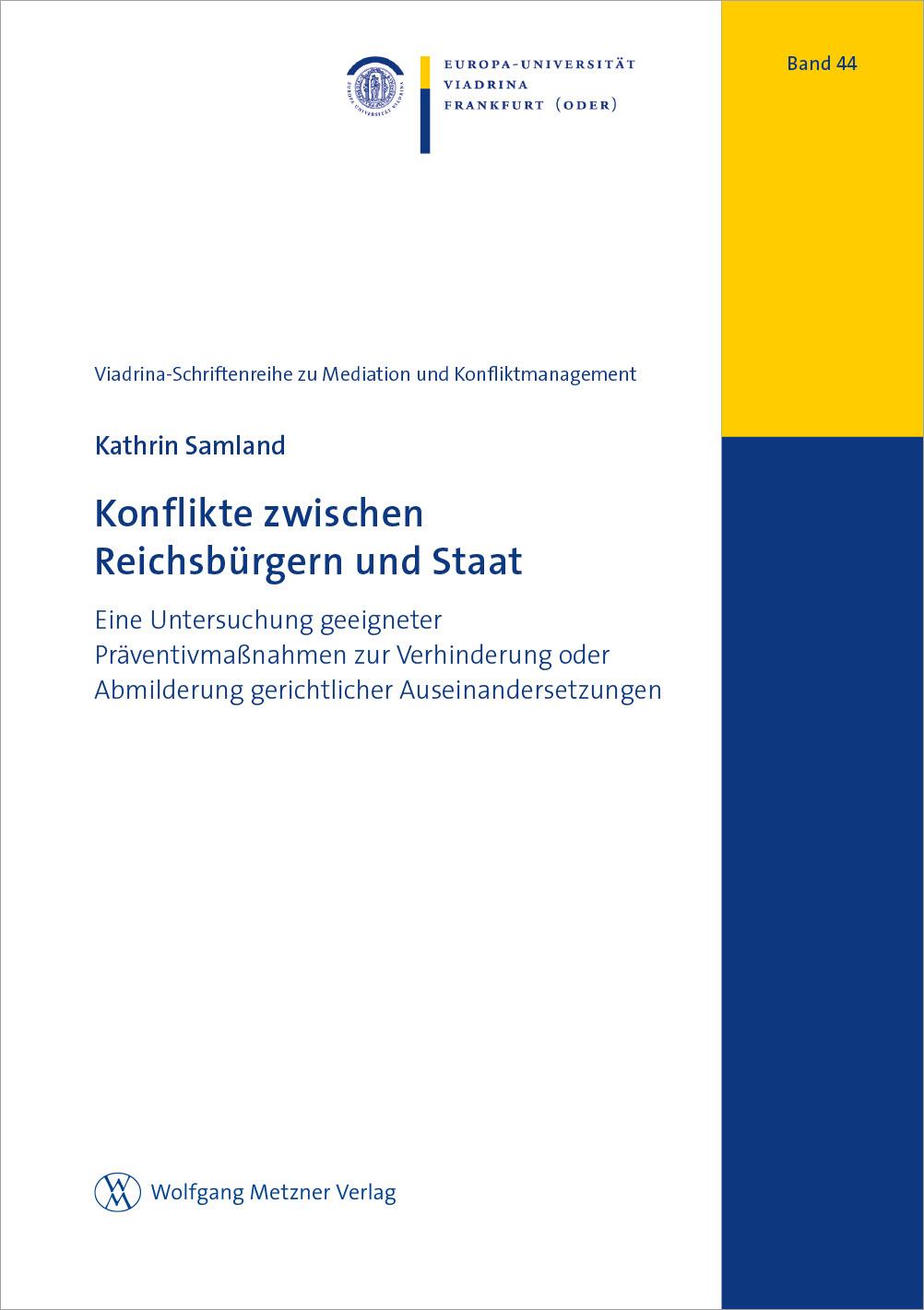 Vorderes Coverbild Konflikte zwischen Reichsbürgern und Staat