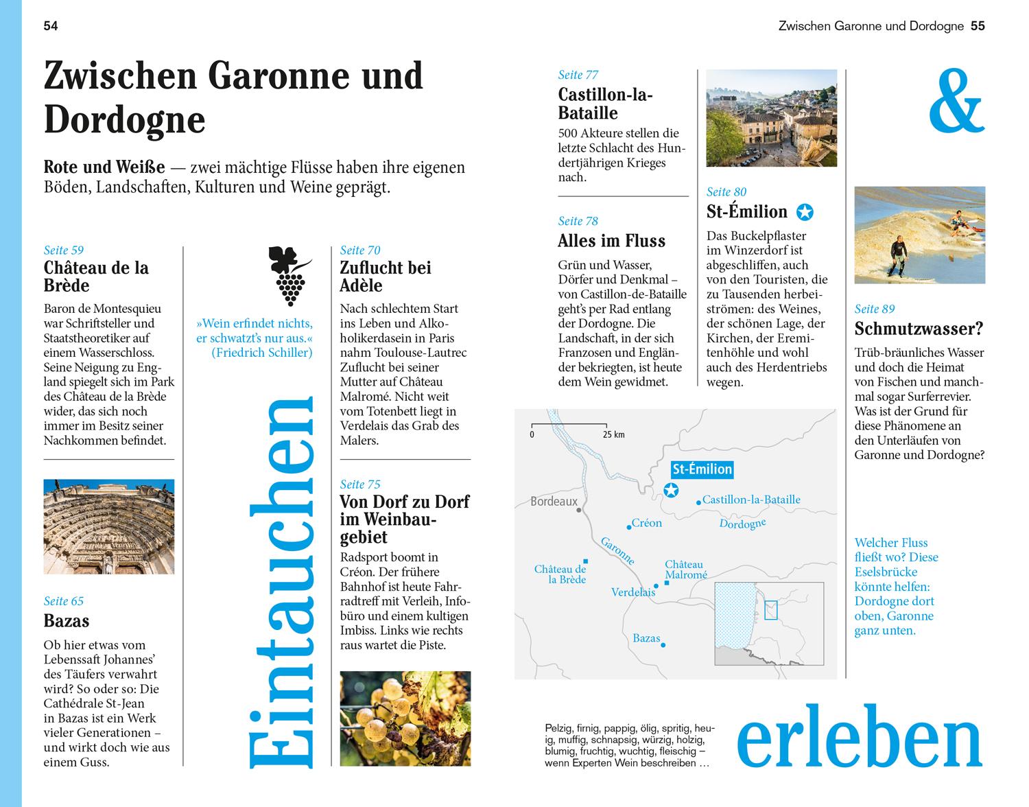 Beispielinhalt (Bild) DUMONT Reise-Taschenbuch Reiseführer Bordeaux & Atlantikküste