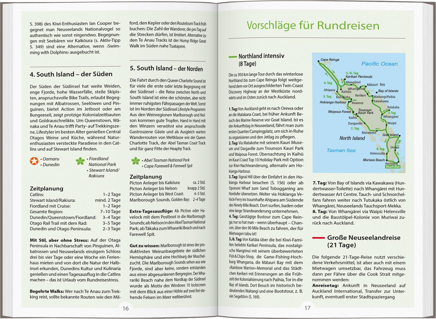 Beispielinhalt (Bild) DUMONT Reise-Handbuch Reiseführer Neuseeland
