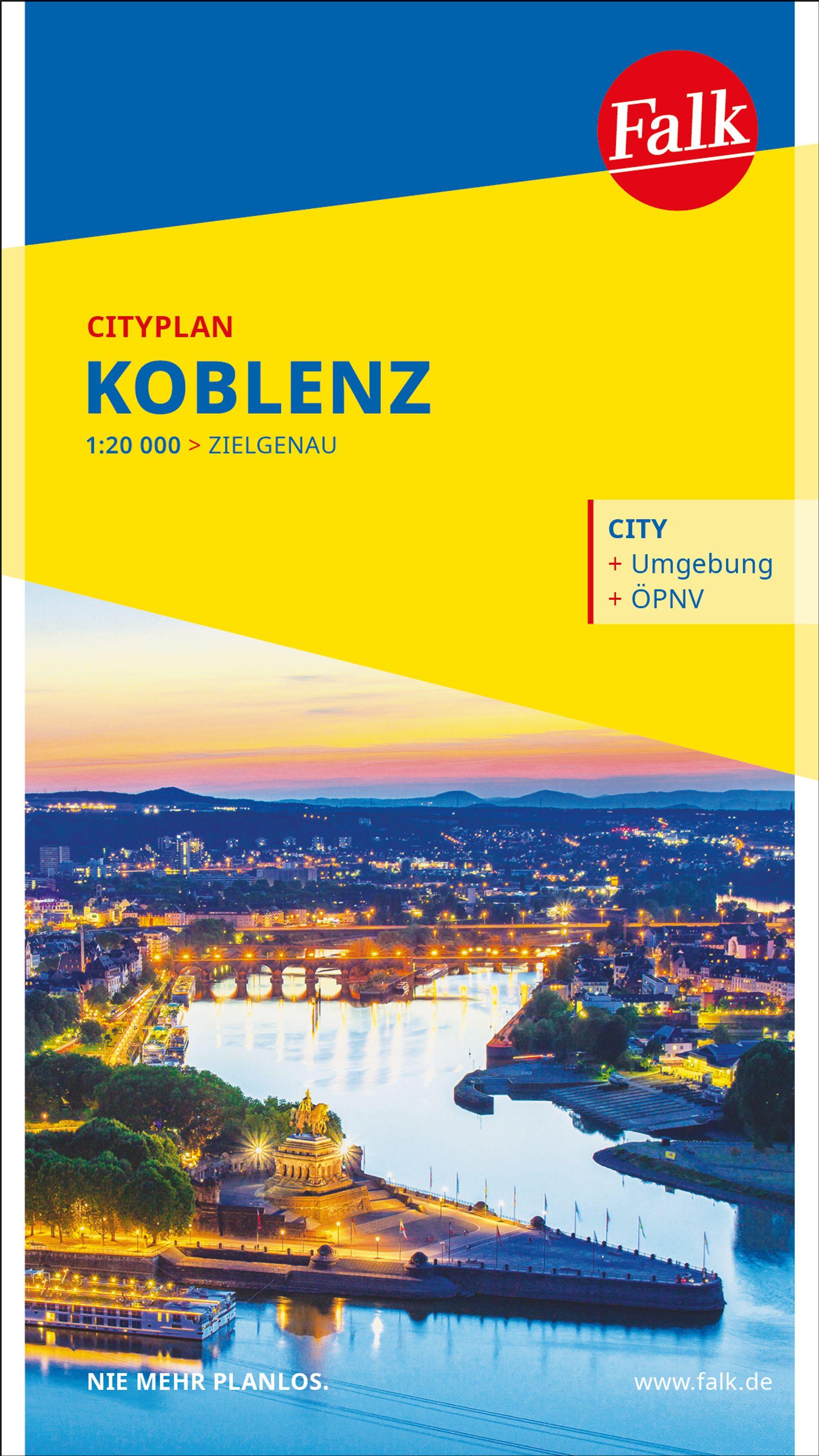 Vorderes Coverbild Falk Cityplan Koblenz 1:20.000
