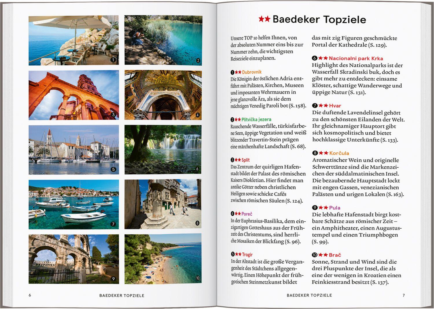 Beispielinhalt (Bild) Baedeker SMART Reiseführer Kroatien