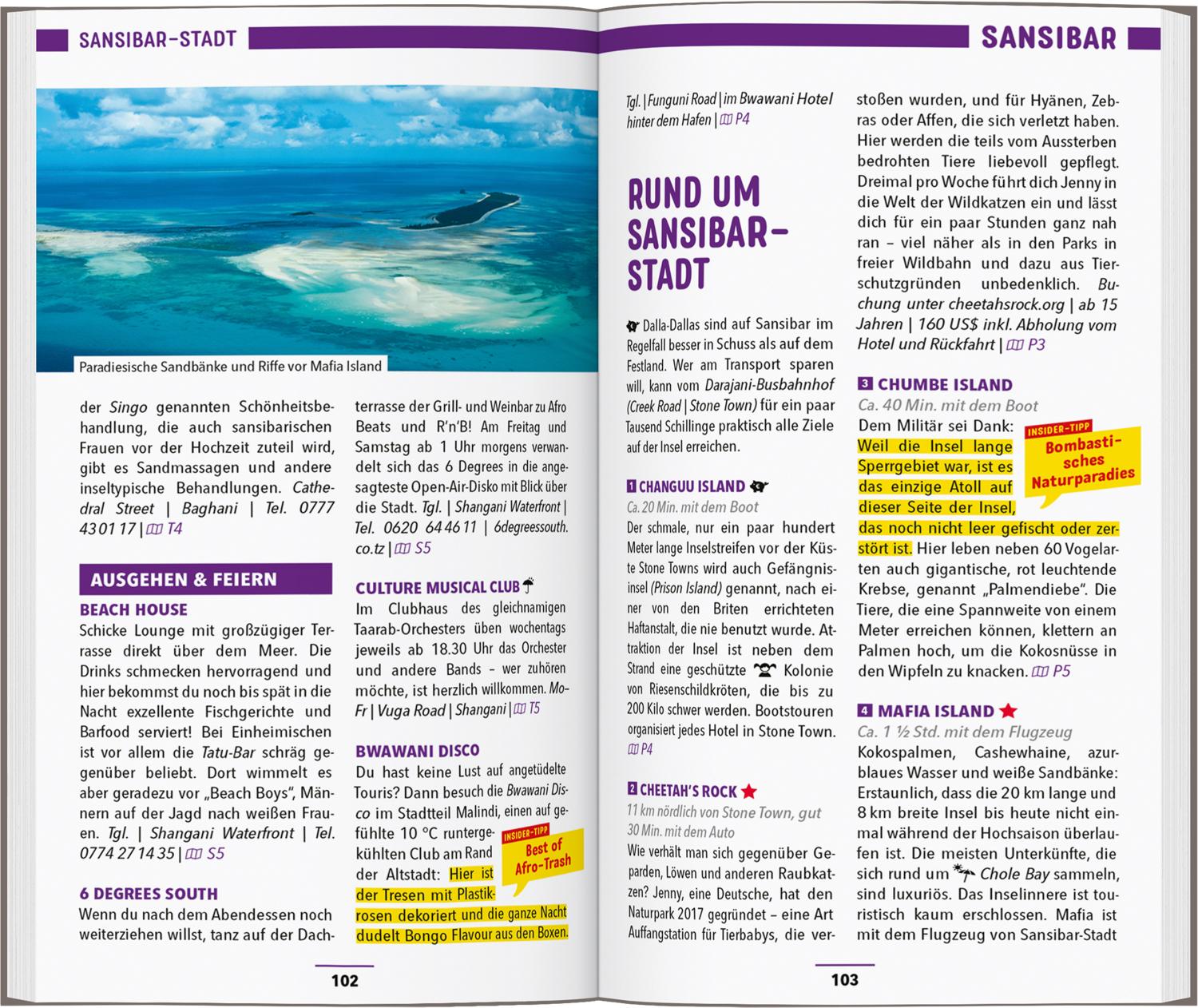 Beispielinhalt (Bild) MARCO POLO Reiseführer Tansania, Sansibar