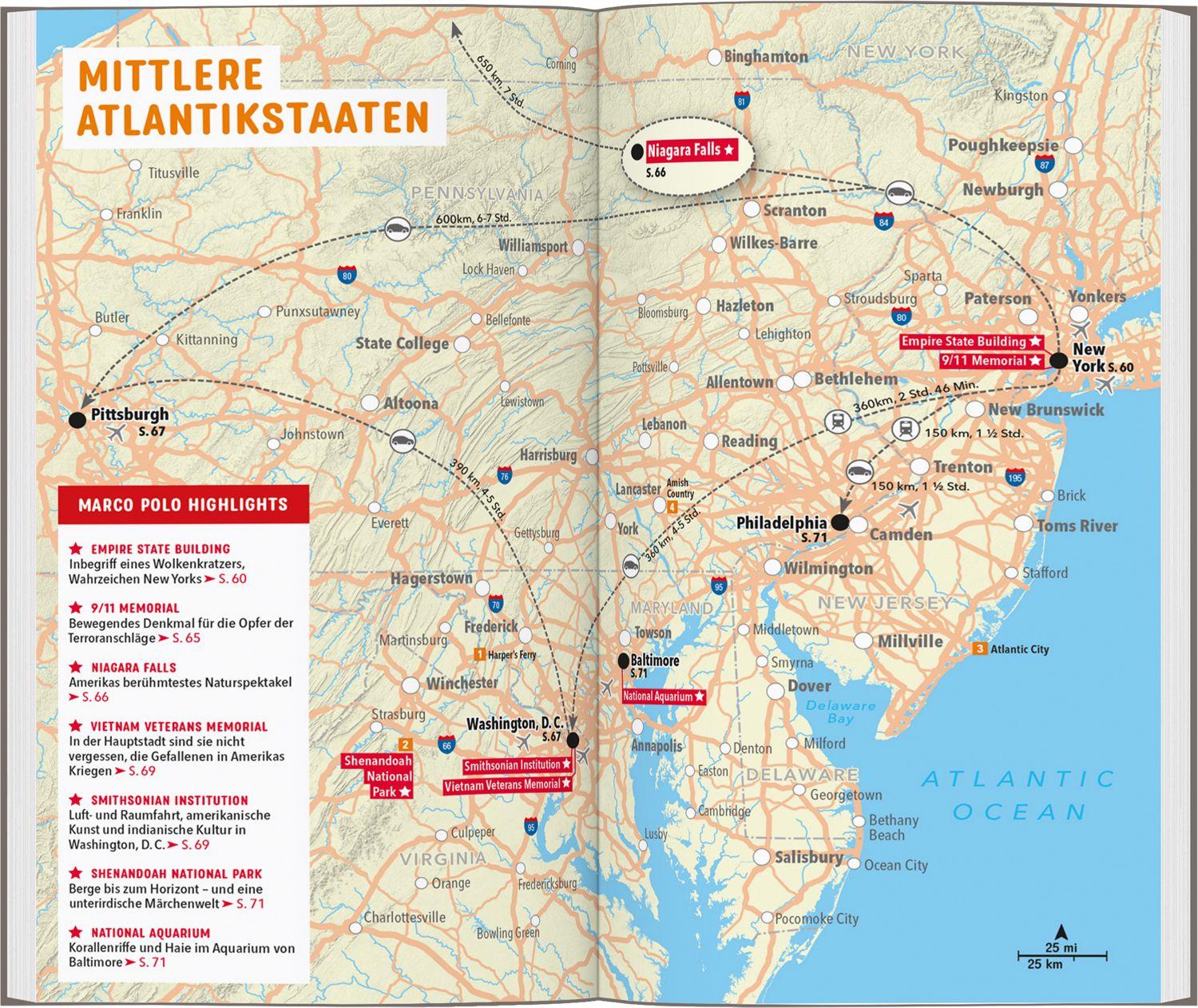 Beispielinhalt (Bild) MARCO POLO Reiseführer USA
