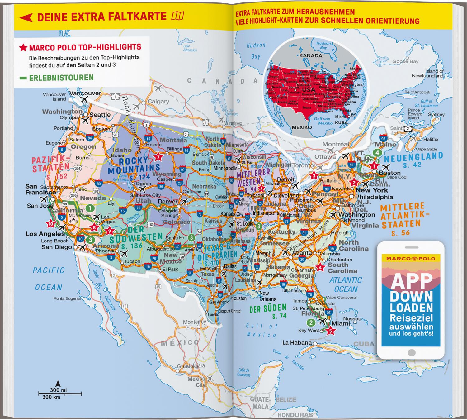 Beispielinhalt (Bild) MARCO POLO Reiseführer USA