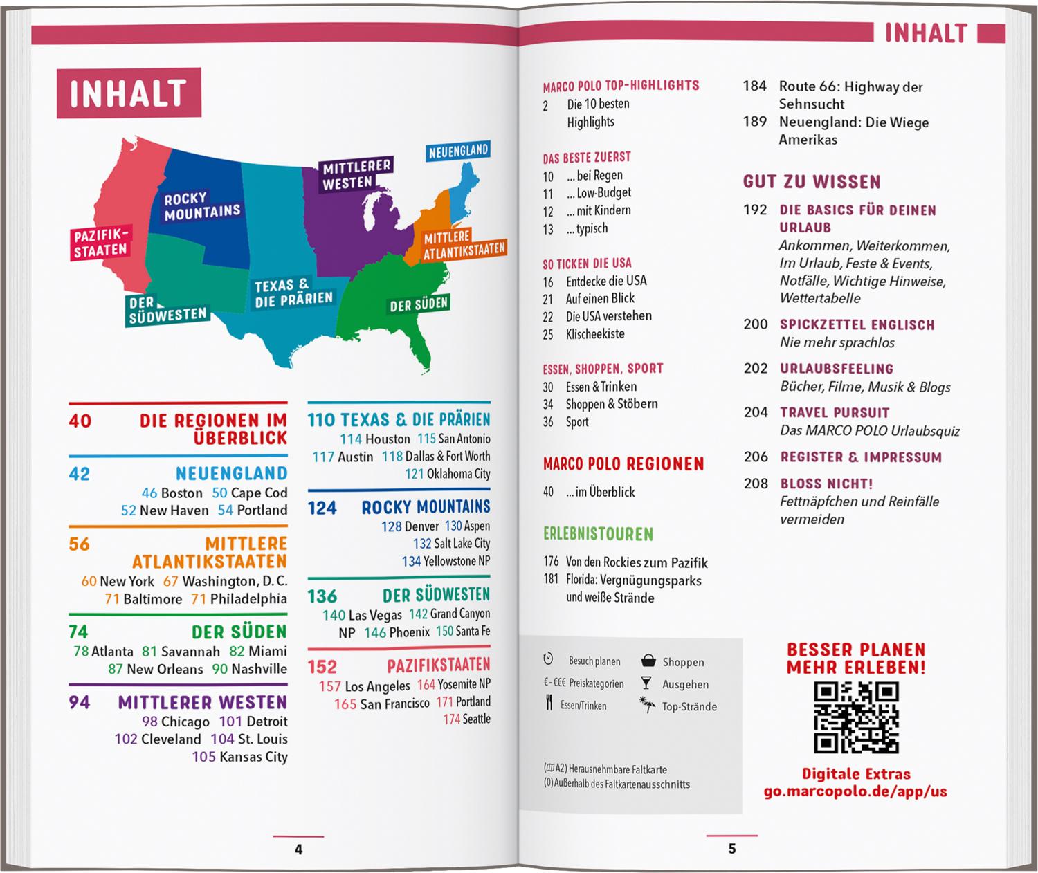 Beispielinhalt (Bild) MARCO POLO Reiseführer USA