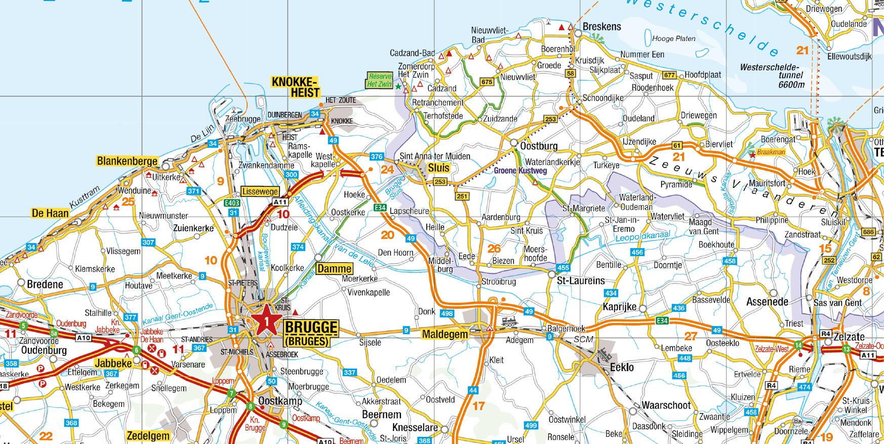 Beispielinhalt (Bild) MARCO POLO Reisekarte Belgien, Luxemburg 1:250.000