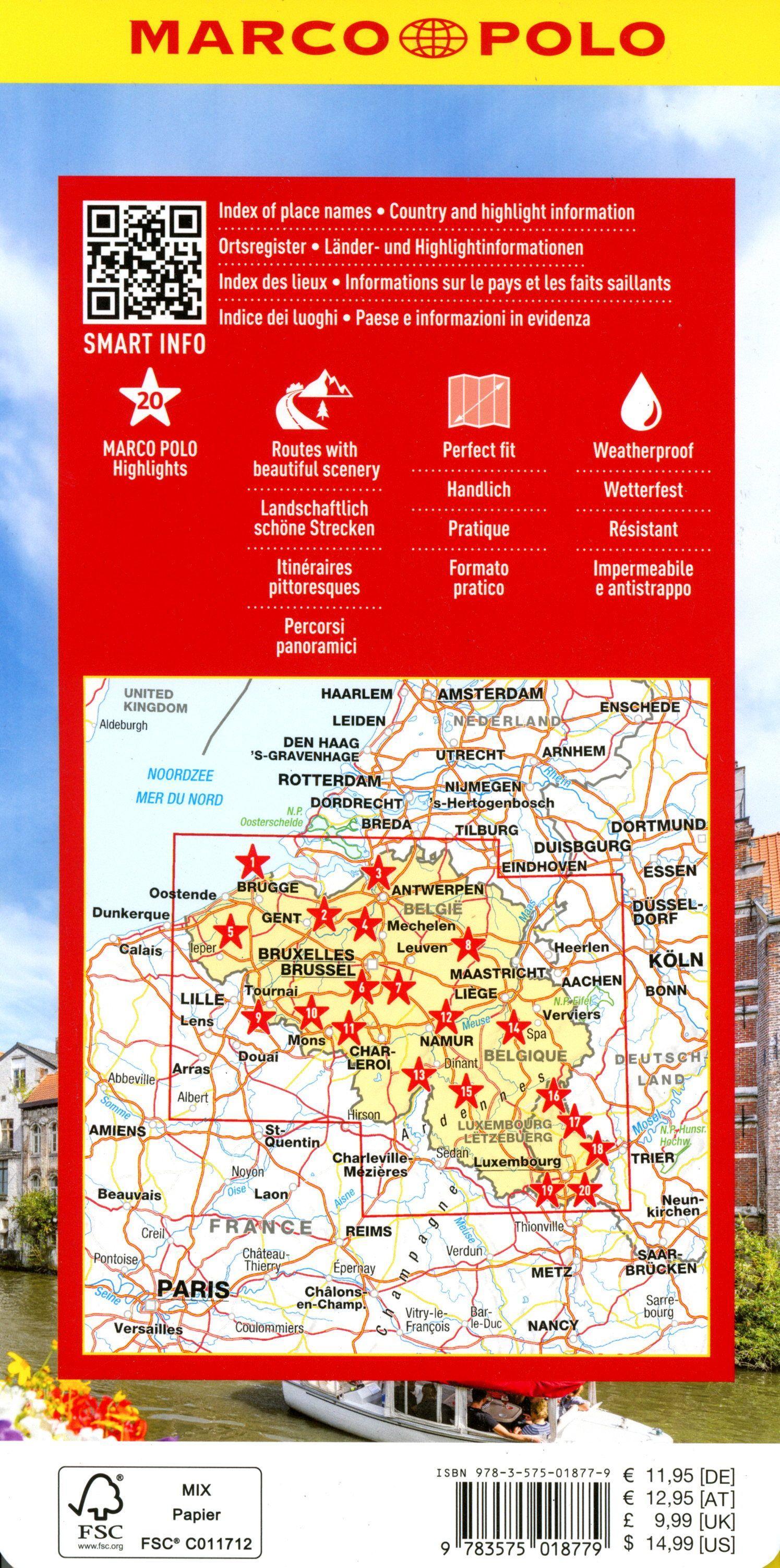 Beispielinhalt (Bild) MARCO POLO Reisekarte Belgien, Luxemburg 1:250.000