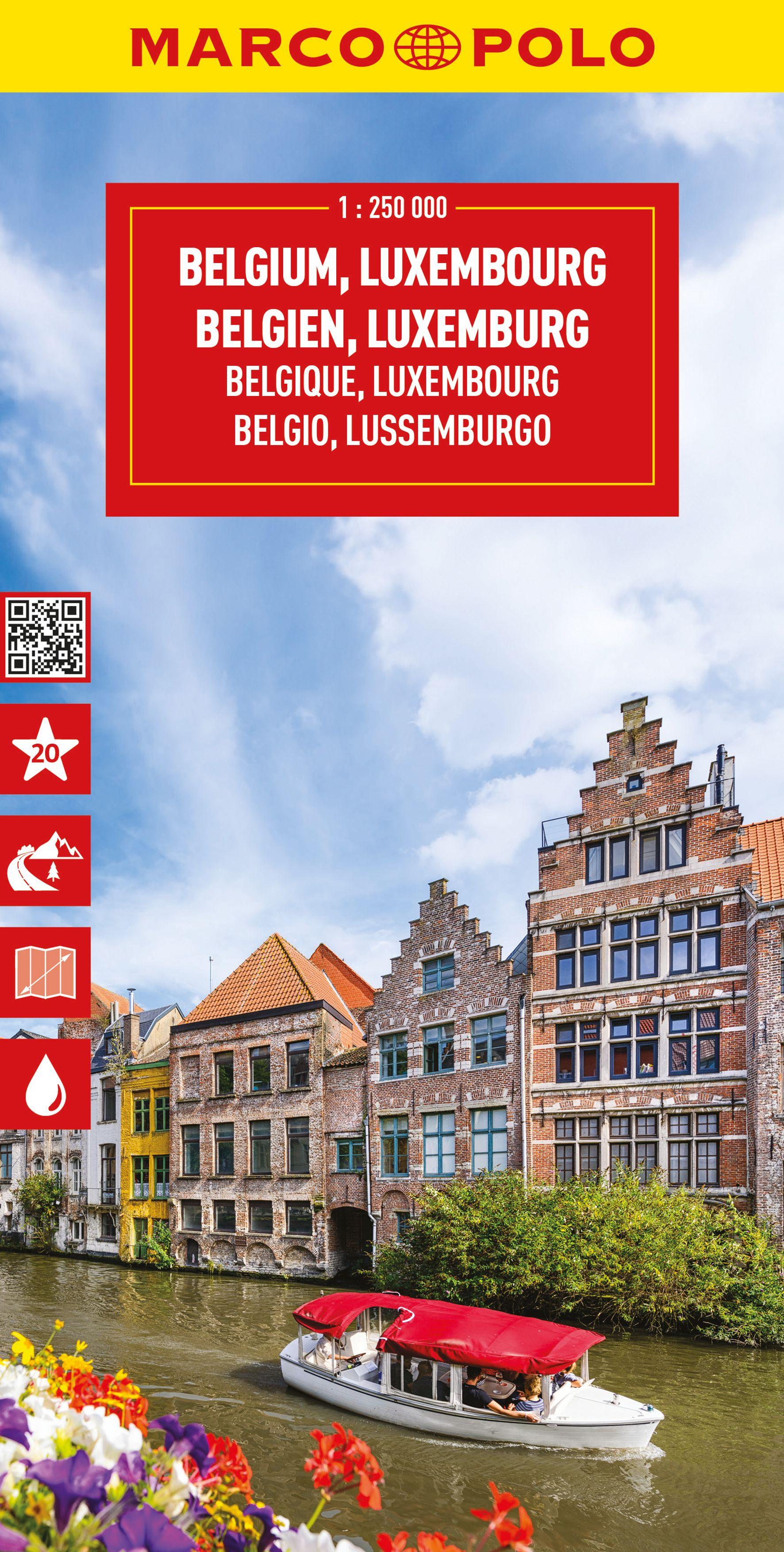 Vorderes Coverbild MARCO POLO Reisekarte Belgien, Luxemburg 1:250.000