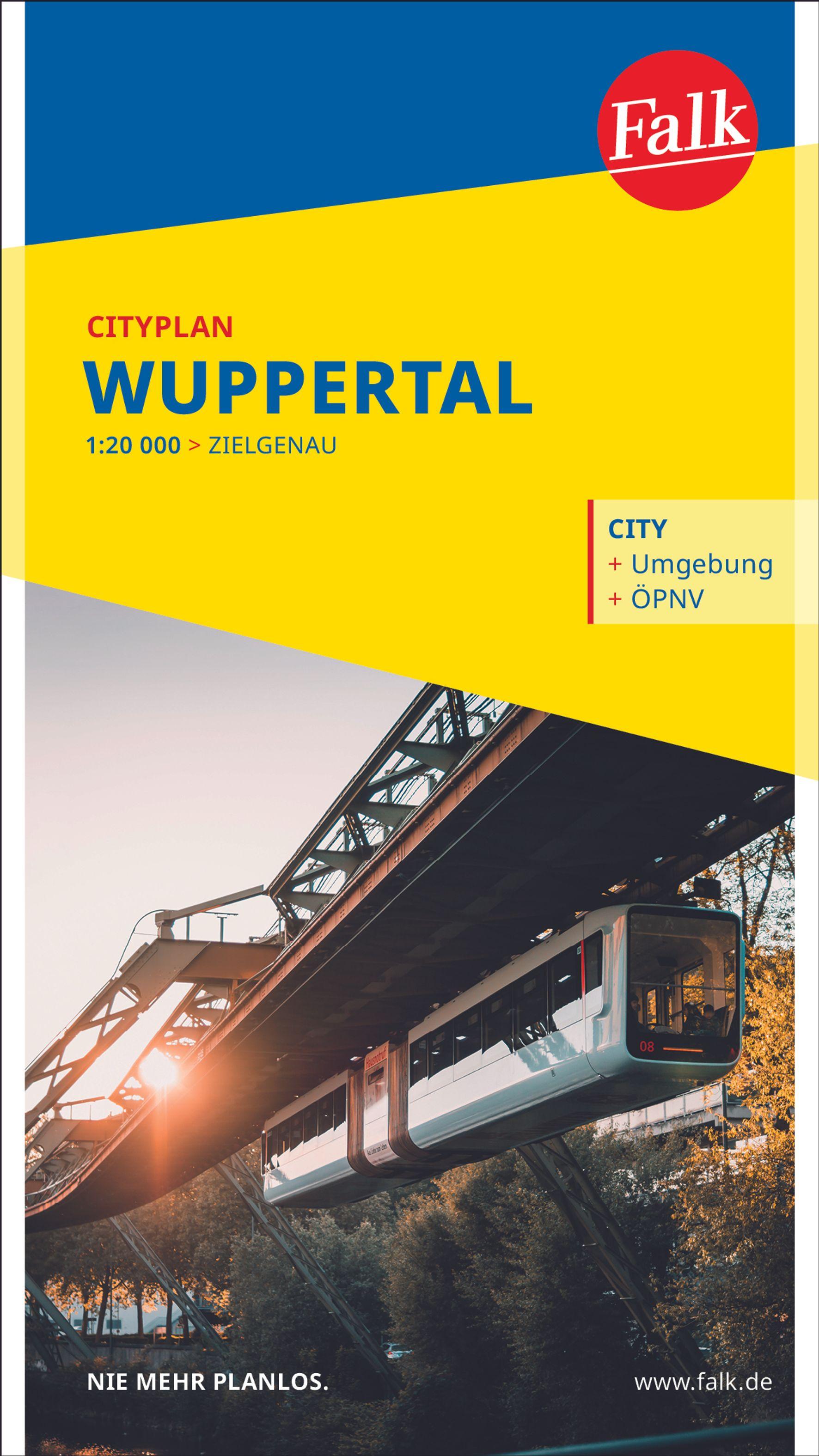 Vorderes Coverbild Falk Cityplan Wuppertal 1:20.000