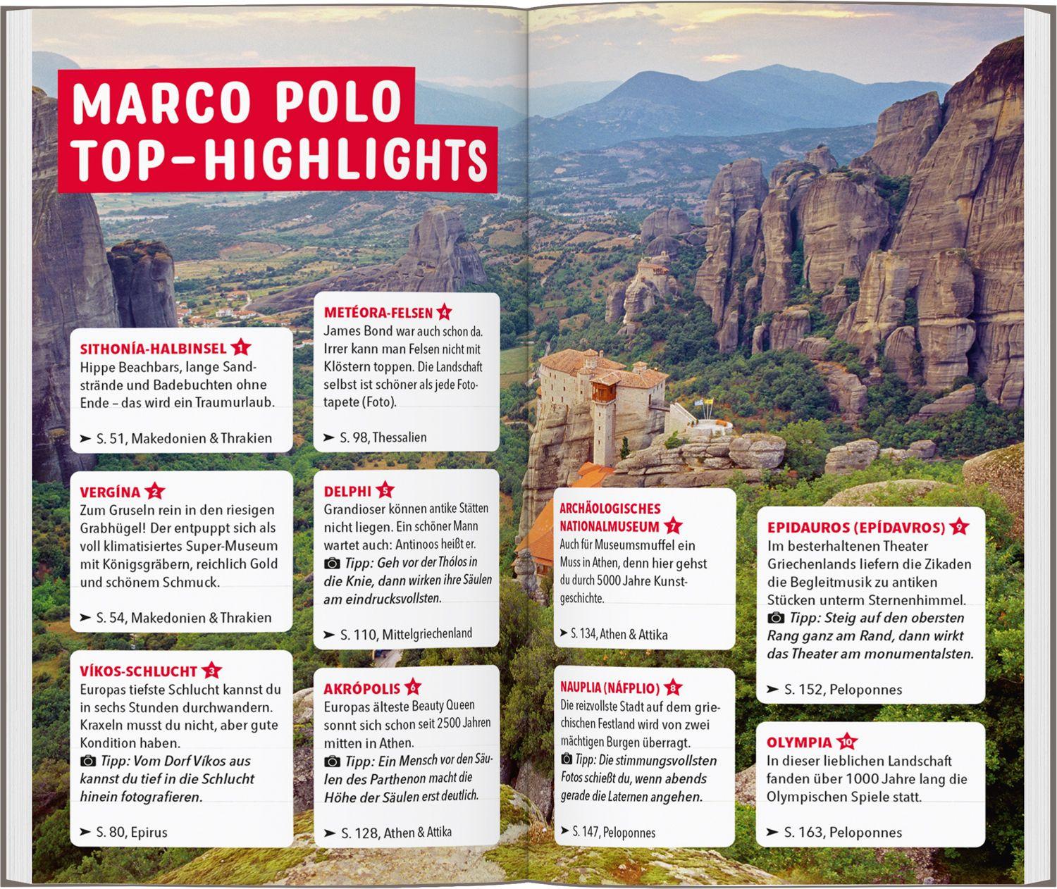 Beispielinhalt (Bild) MARCO POLO Reiseführer Griechenland Festland