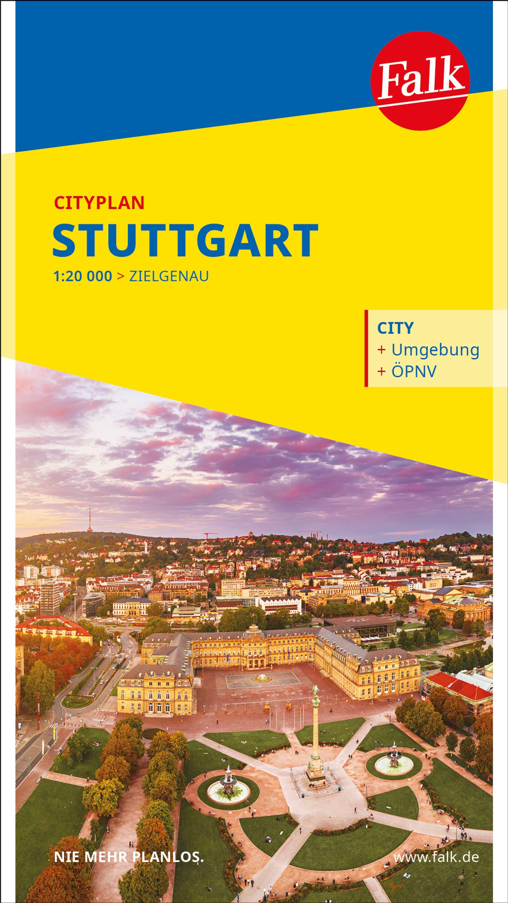 Vorderes Coverbild Falk Cityplan Stuttgart 1:21.000