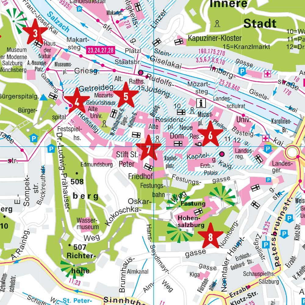 Beispielinhalt (Bild) MARCO POLO Cityplan Salzburg 1:12.000