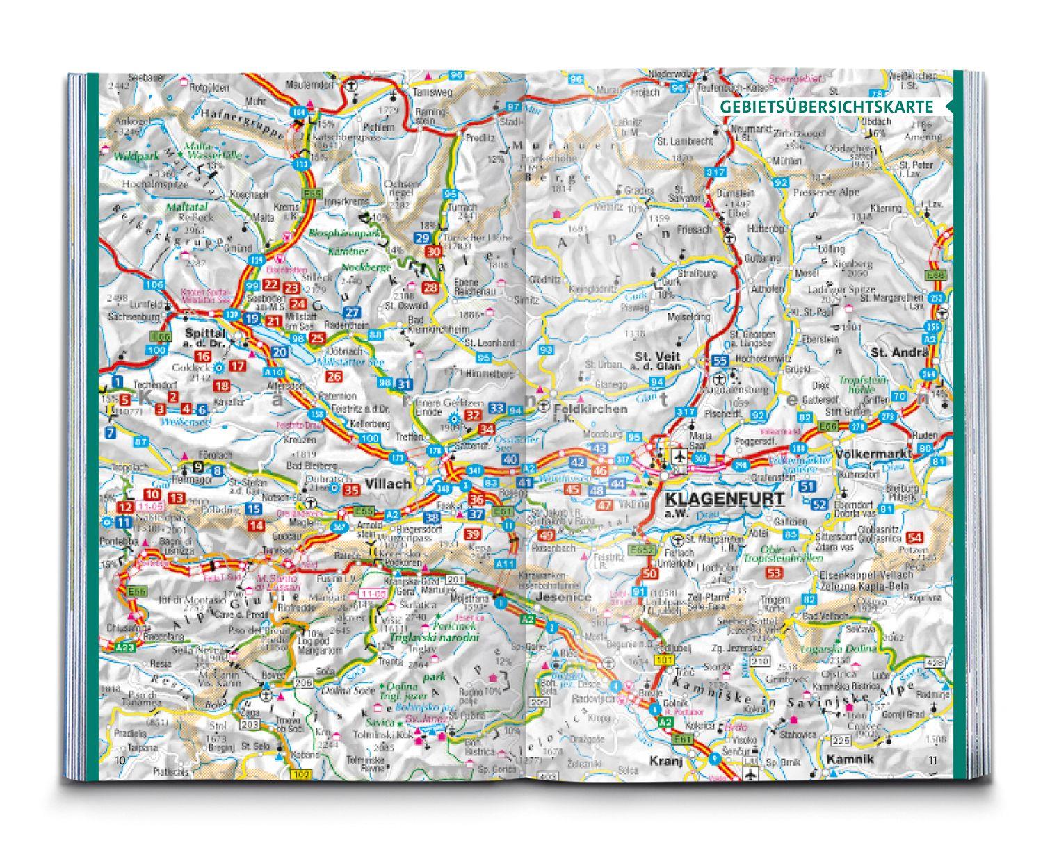 Beispielinhalt (Bild) KOMPASS Wanderführer Kärntner Seen, 55 Touren mit Extra-Tourenkarte