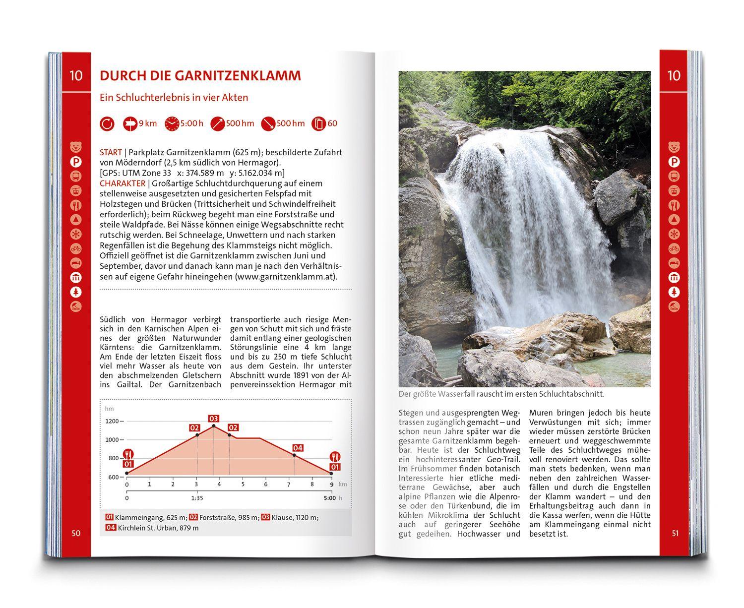Beispielinhalt (Bild) KOMPASS Wanderführer Kärntner Seen, 55 Touren mit Extra-Tourenkarte