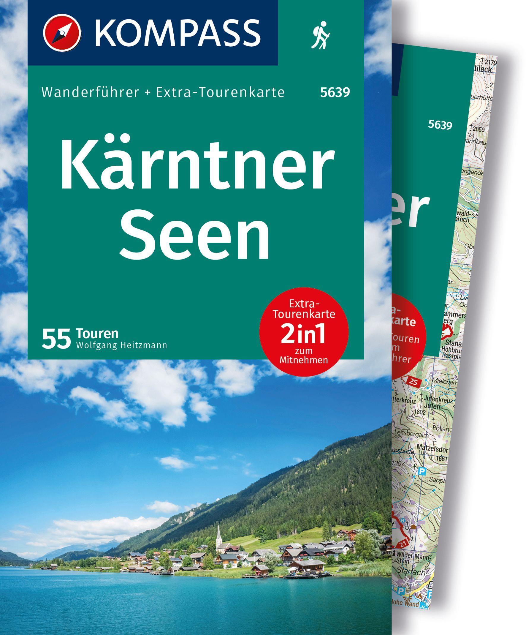 Vorderes Coverbild KOMPASS Wanderführer Kärntner Seen, 55 Touren mit Extra-Tourenkarte