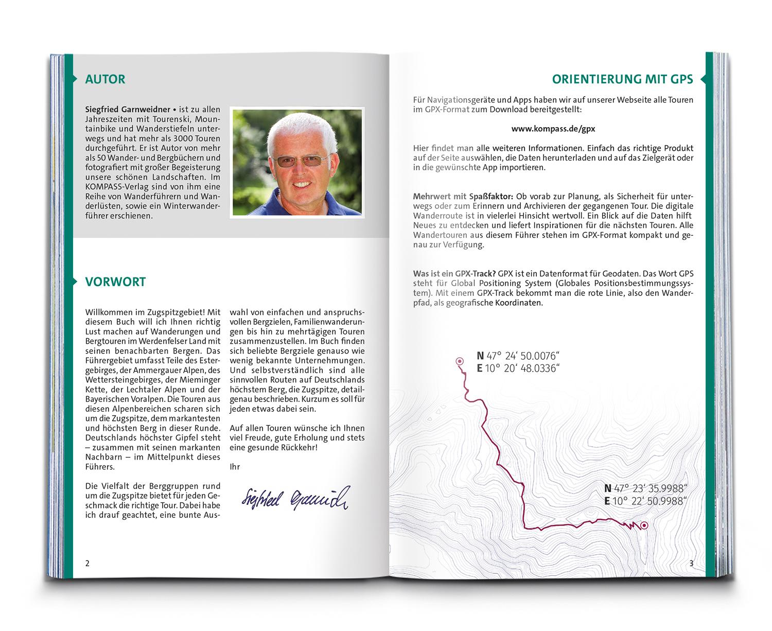 Beispielinhalt (Bild) KOMPASS Wanderführer Zugspitze, Werdenfelser Land, 60 Touren mit Extra-Tourenkarte