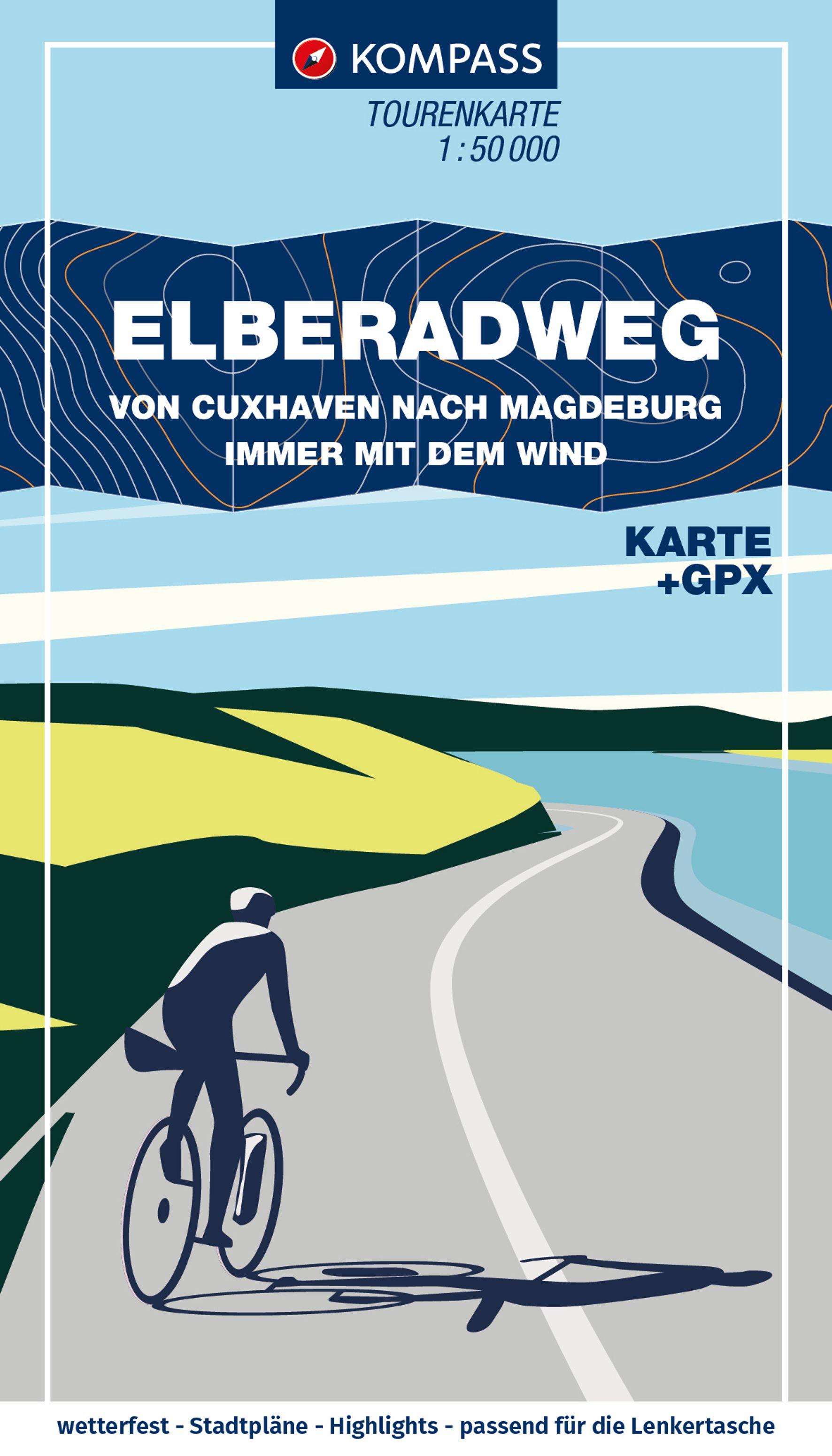 Vorderes Coverbild KOMPASS Fahrrad-Tourenkarte Elberadweg von Cuxhaven nach Magdeburg 1:50.000