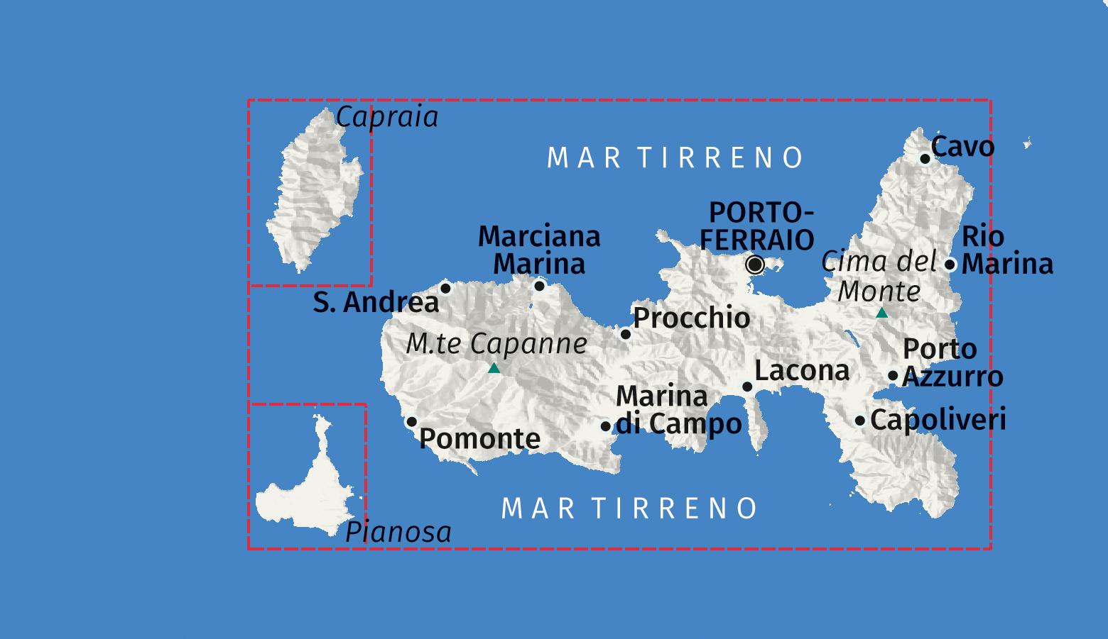 Beispielinhalt (Bild) KOMPASS Wanderkarte 2468 Isola d' Elba 1:25.000