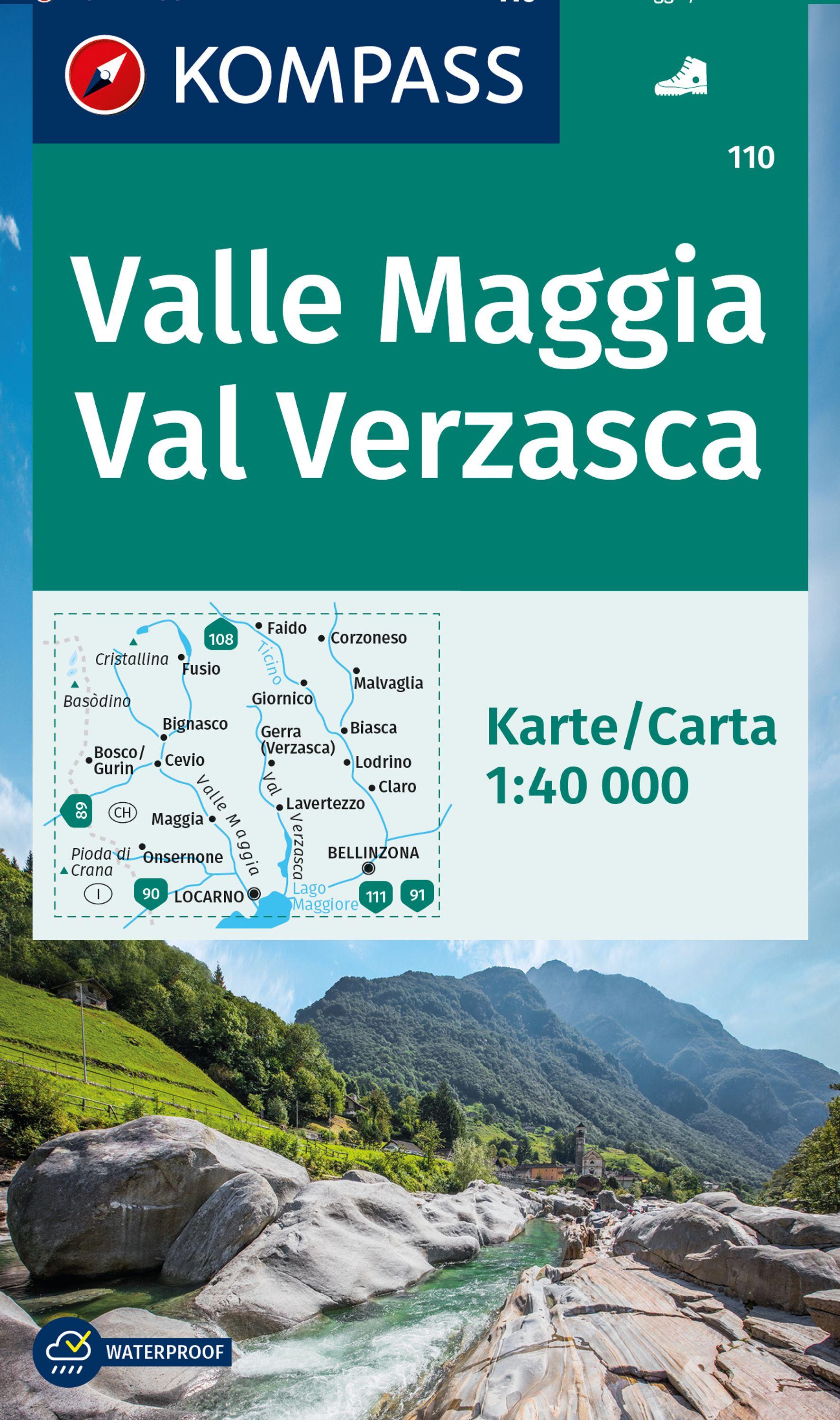 Vorderes Coverbild KOMPASS Wanderkarte 110 Valle Maggia, Val Verzasca 1:40.000