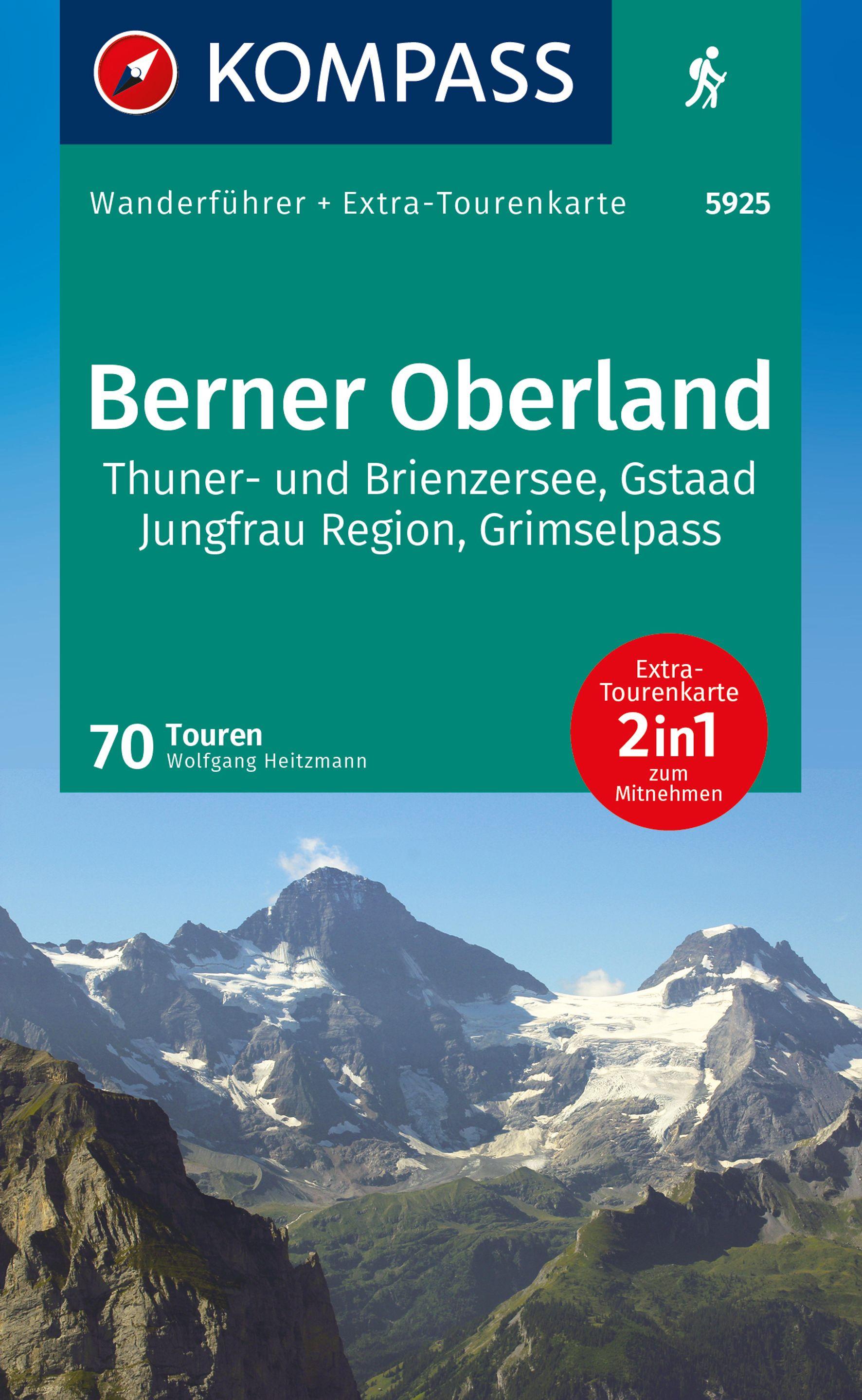 Vorderes Coverbild KOMPASS Wanderführer Berner Oberland, 70 Touren mit Extra-Tourenkarte