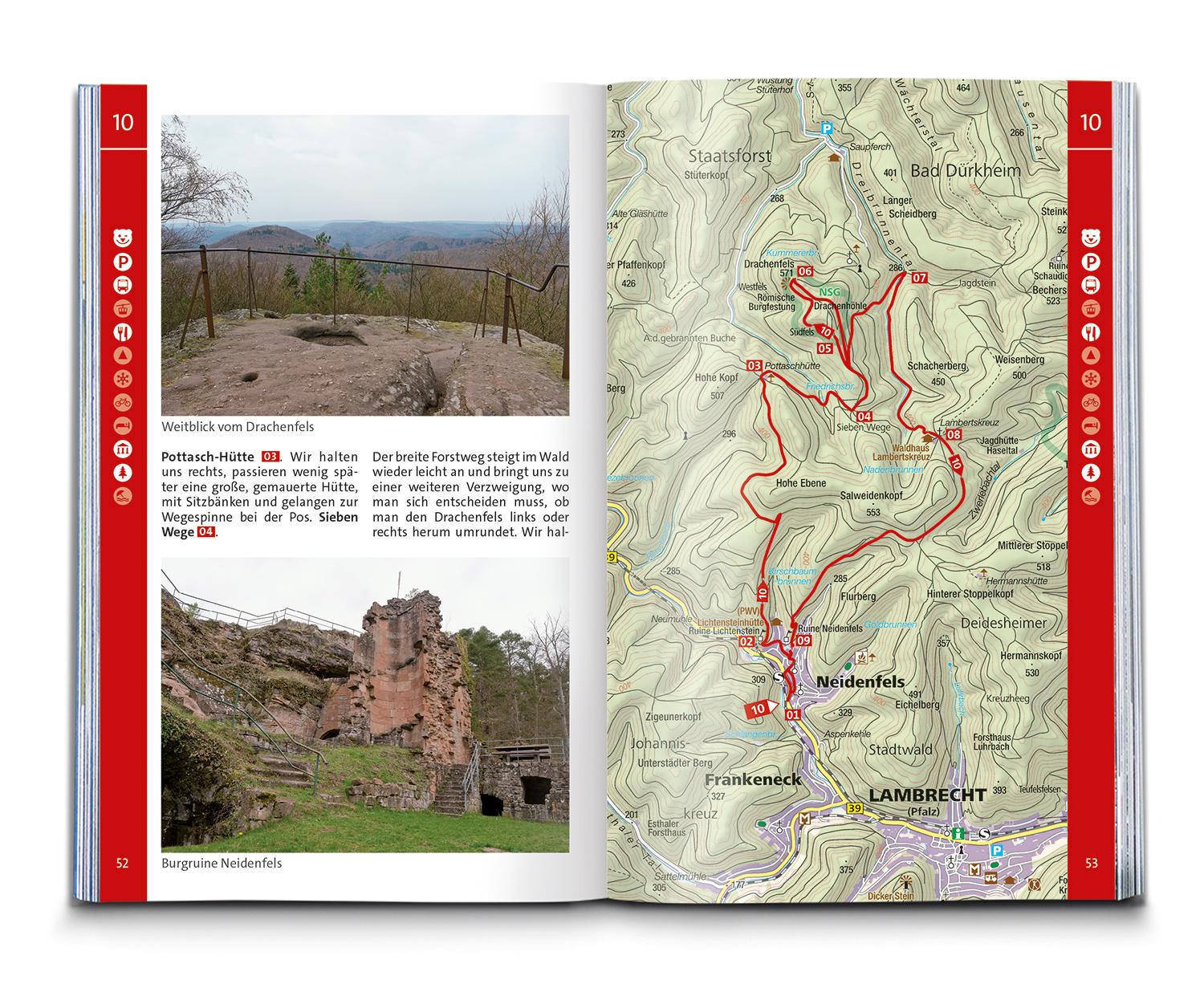 Beispielinhalt (Bild) KOMPASS Wanderführer Pfälzerwald und Deutsche Weinstraße, 60 Touren mit Extra-Tourenkarte