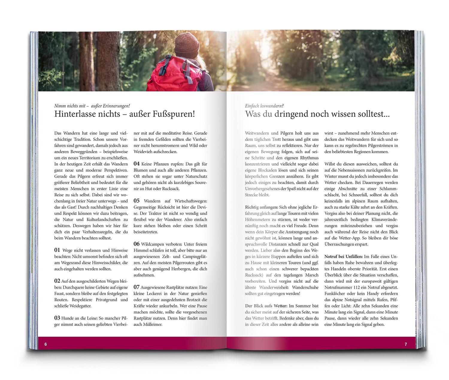 Beispielinhalt (Bild) Die schönsten Weitwanderungen und Pilgerwege