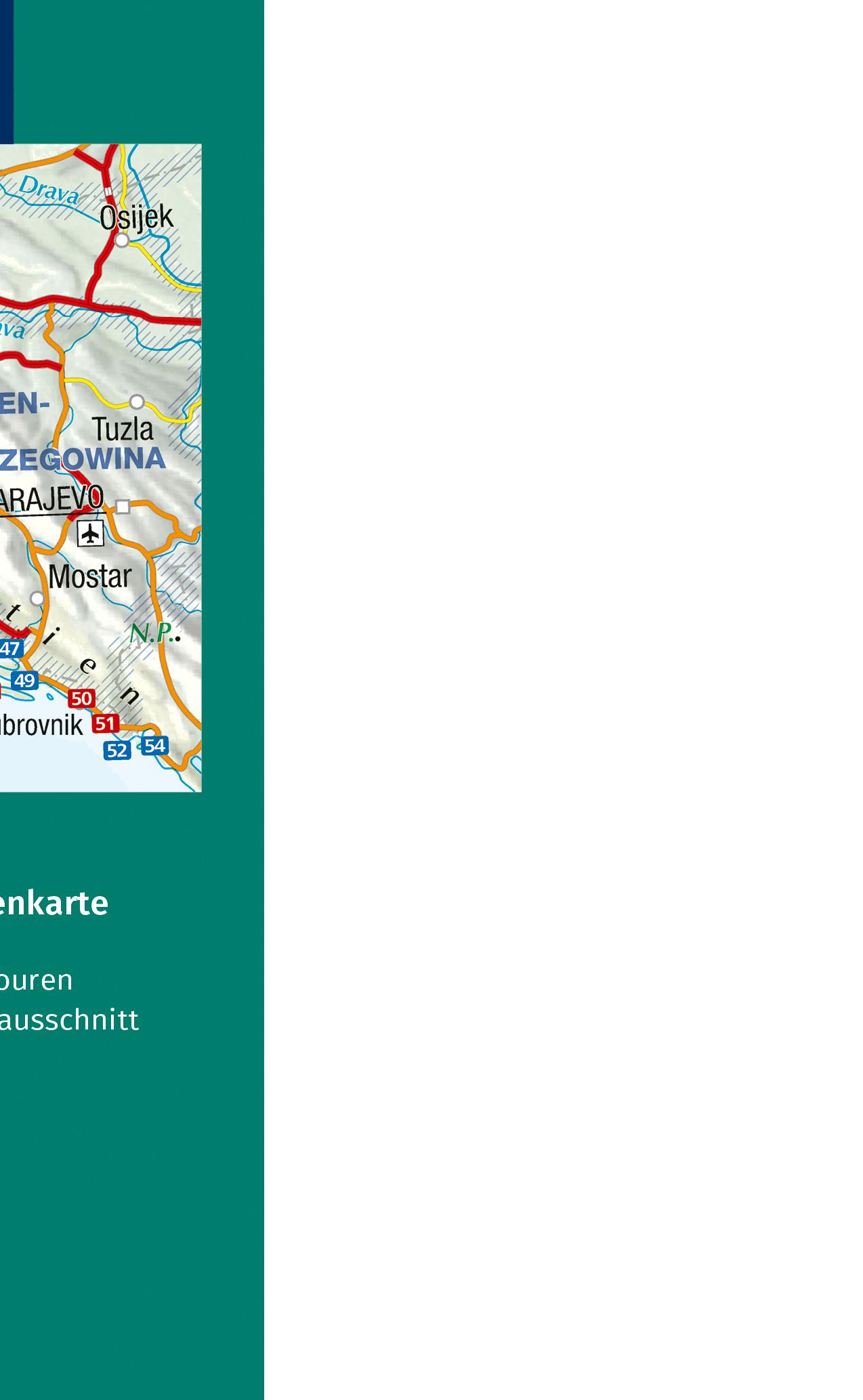 Rückseitencover KOMPASS Wanderführer Dalmatien mit Inseln, Velebit-Gebirge und Plitvicer Seen, 55 Touren mit Extra-Tourenkarte