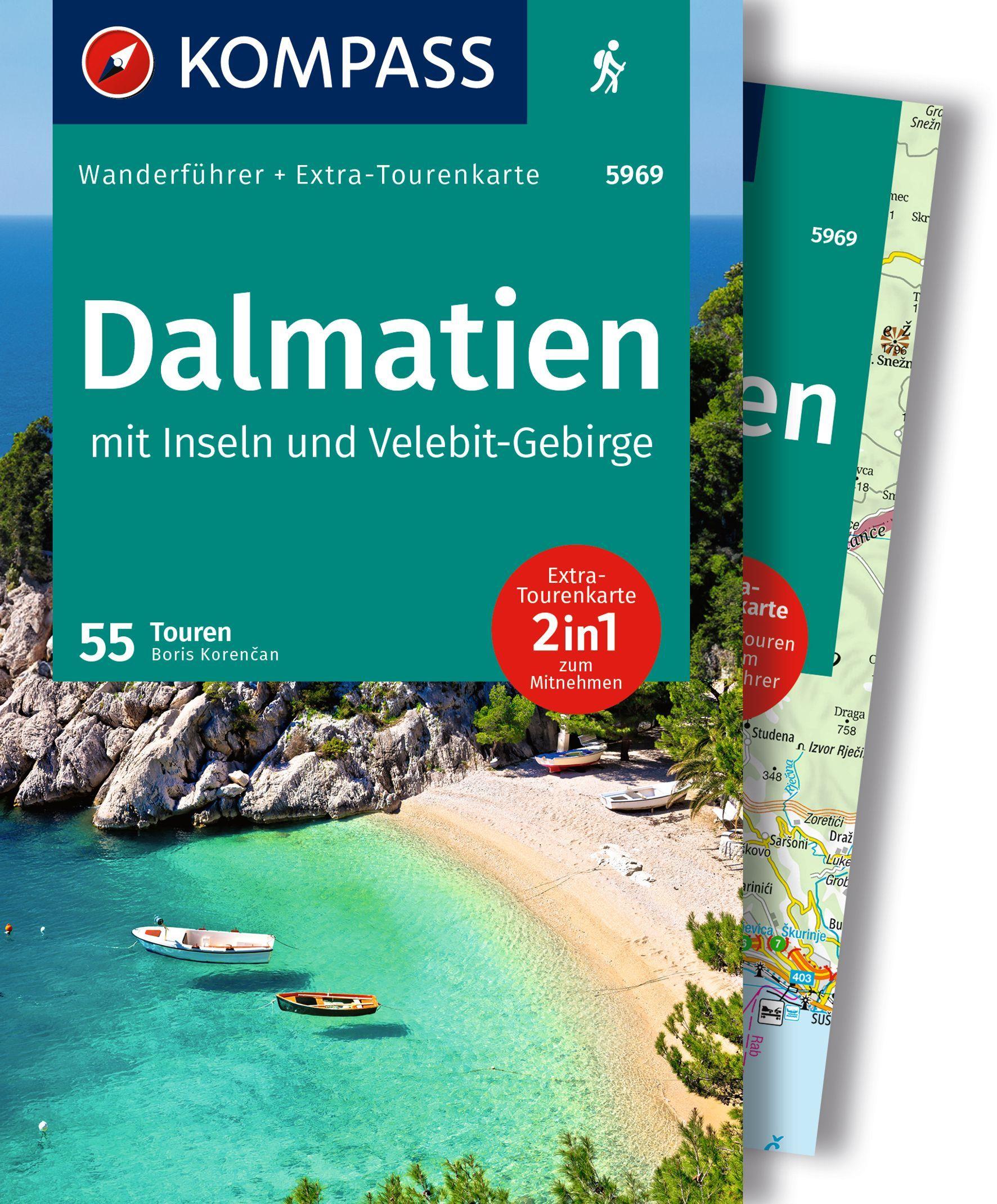 Vorderes Coverbild KOMPASS Wanderführer Dalmatien mit Inseln, Velebit-Gebirge und Plitvicer Seen, 55 Touren mit Extra-Tourenkarte