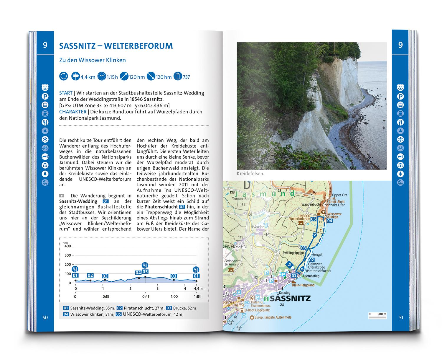 Beispielinhalt (Bild) KOMPASS Wanderführer Rügen, mit Hiddensee und Fischland-Darß-Zingst, 55 Touren mit Extra-Tourenkarte