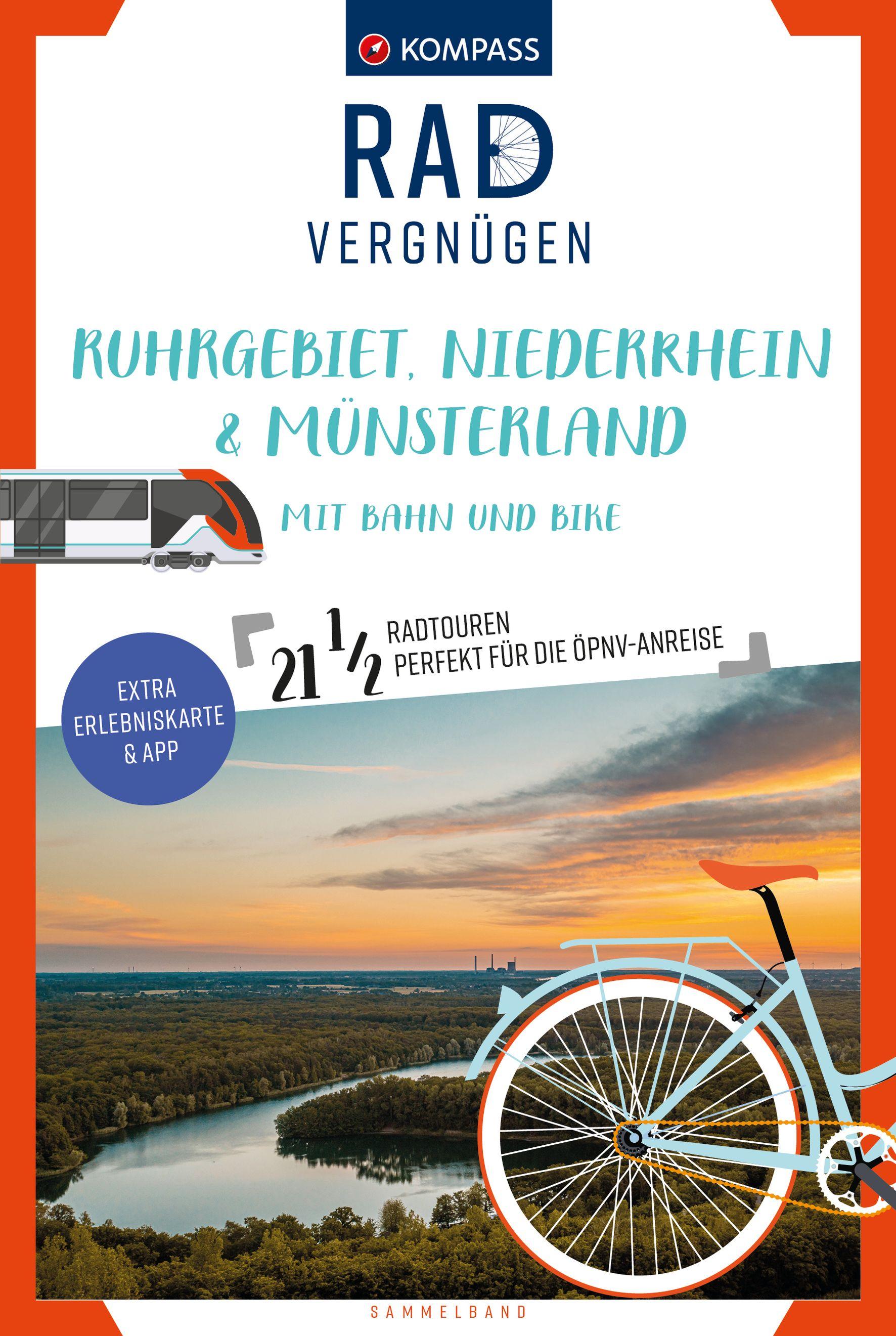 Vorderes Coverbild KOMPASS Radvergnügen Ruhrgebiet, Niederrhein & Münsterland mit Bahn und Bike
