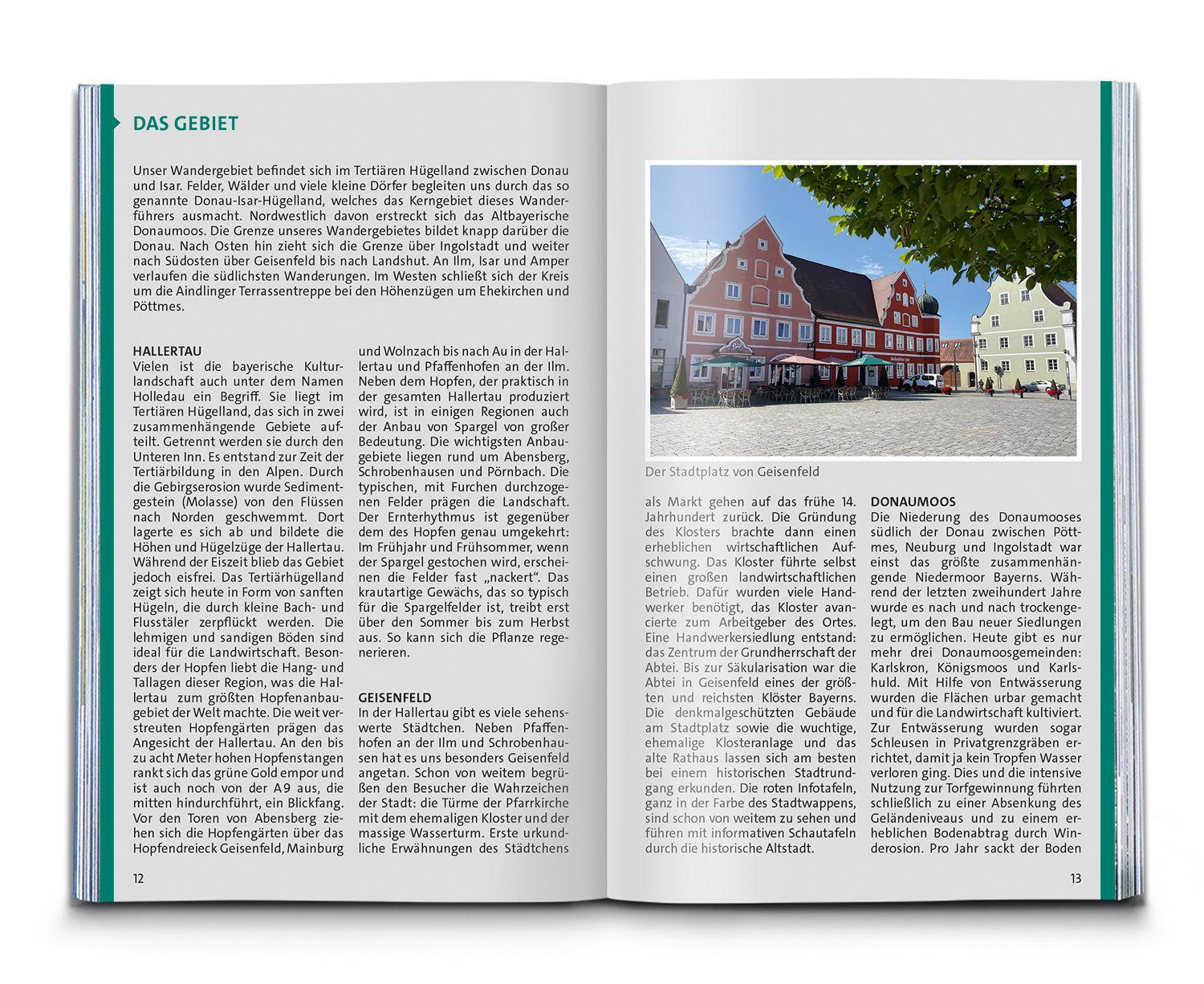 Beispielinhalt (Bild) KOMPASS Wanderführer Hallertau, Donaumoos, Spargelland, Hopfenland, 55 Touren mit Extra-Tourenkarte