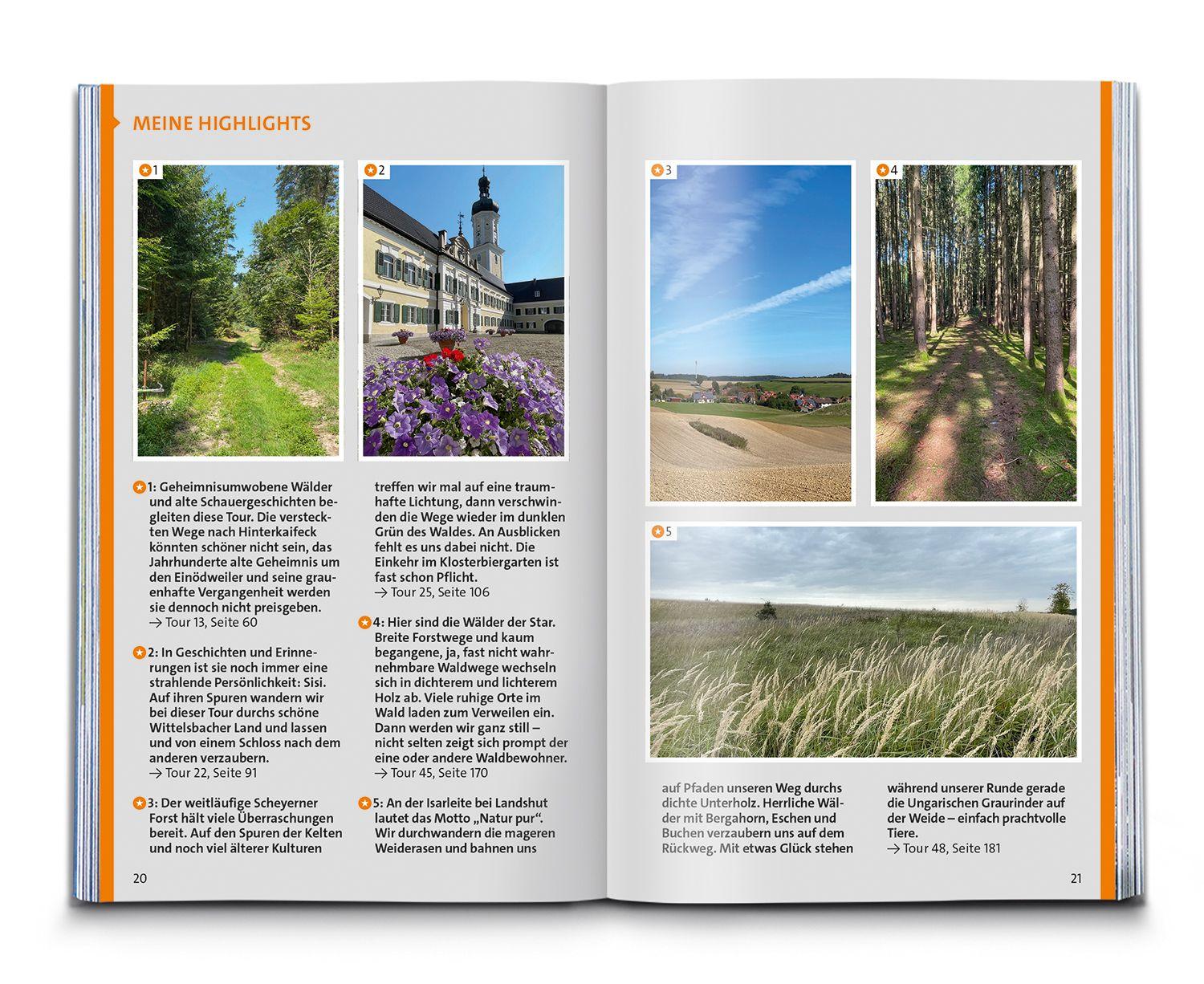 Beispielinhalt (Bild) KOMPASS Wanderführer Hallertau, Donaumoos, Spargelland, Hopfenland, 55 Touren mit Extra-Tourenkarte