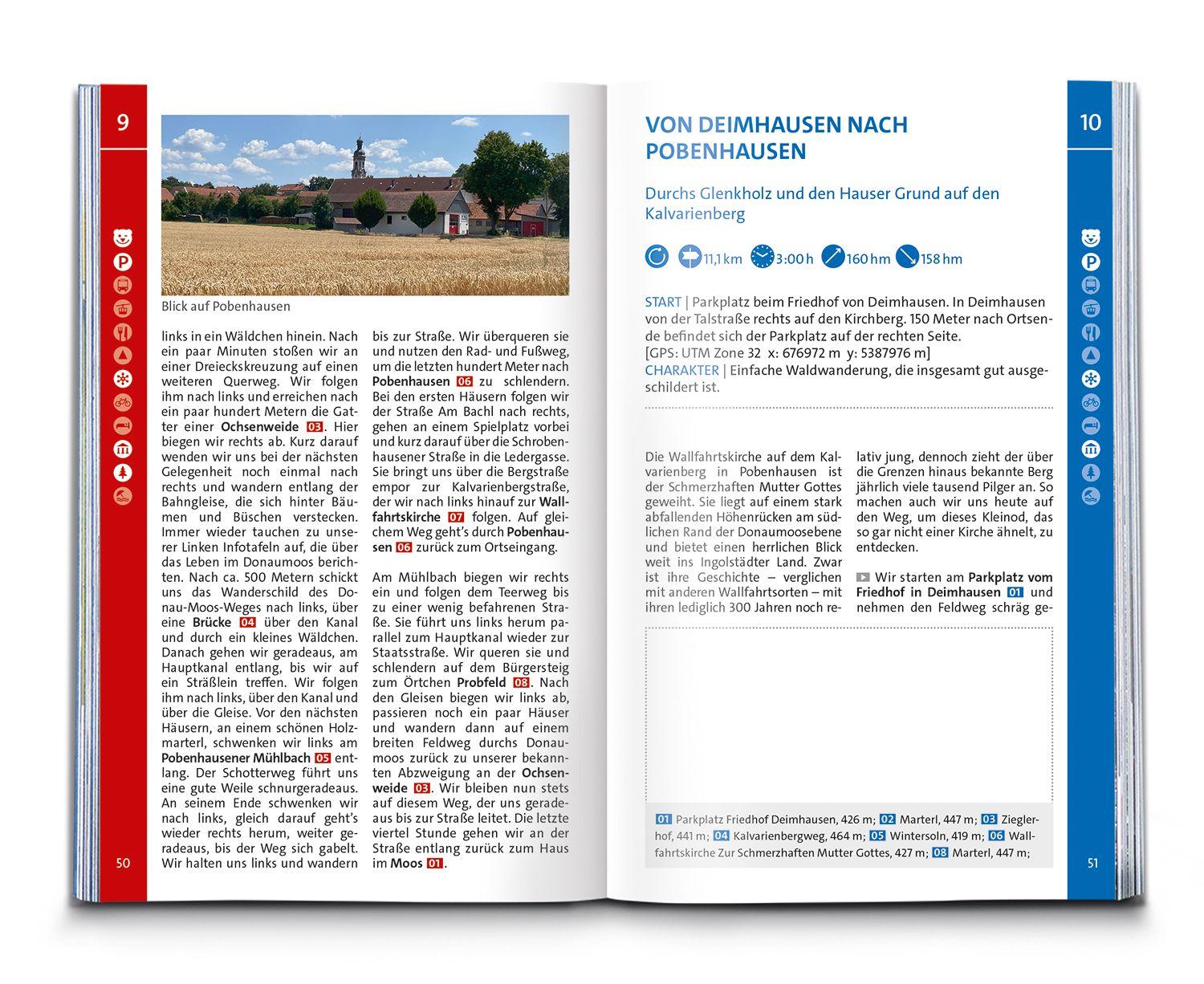 Beispielinhalt (Bild) KOMPASS Wanderführer Hallertau, Donaumoos, Spargelland, Hopfenland, 55 Touren mit Extra-Tourenkarte